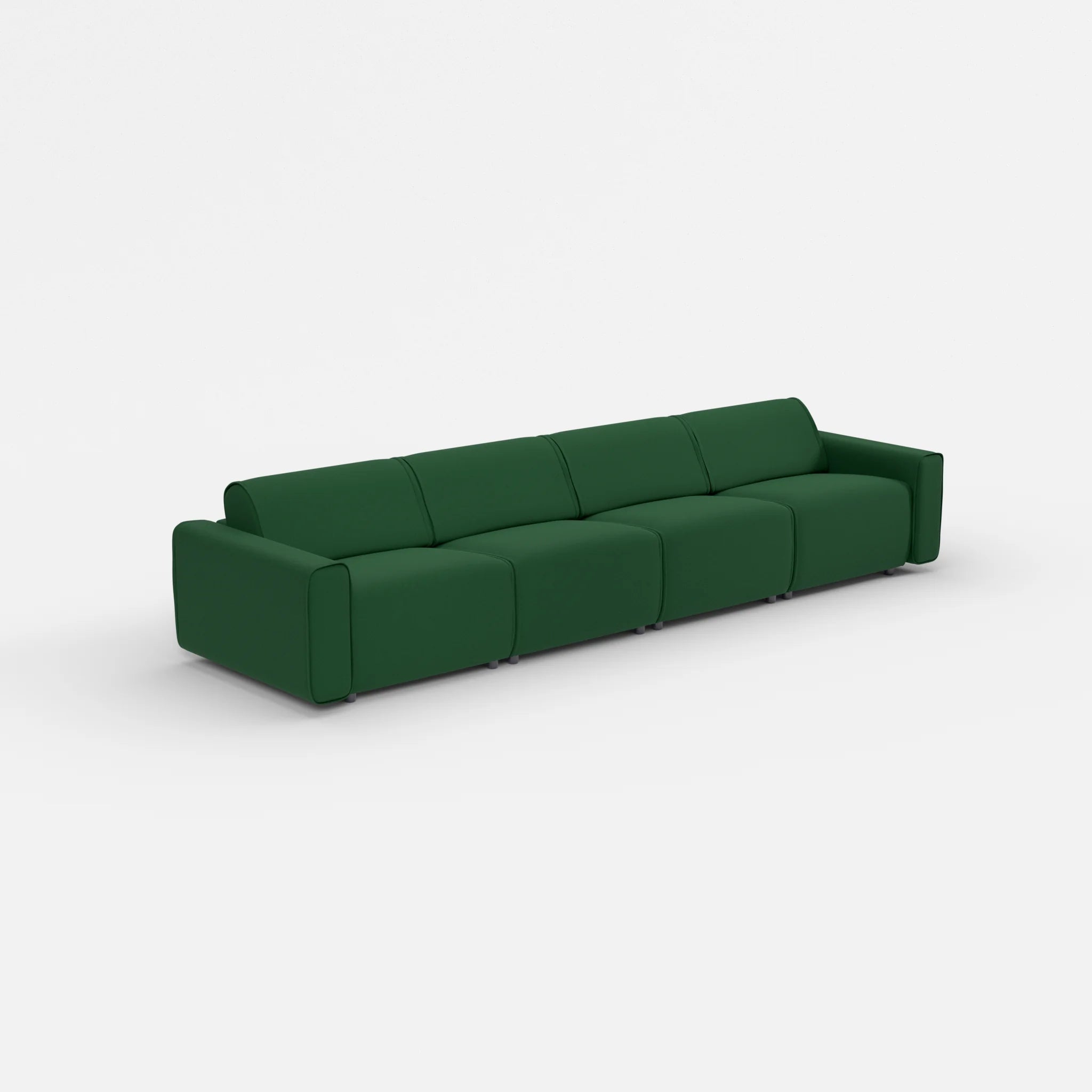 4 Sitzer Sofa Belleform mit breiter Armlehne 2 dama0052 in Dunkelgrün von der Seite