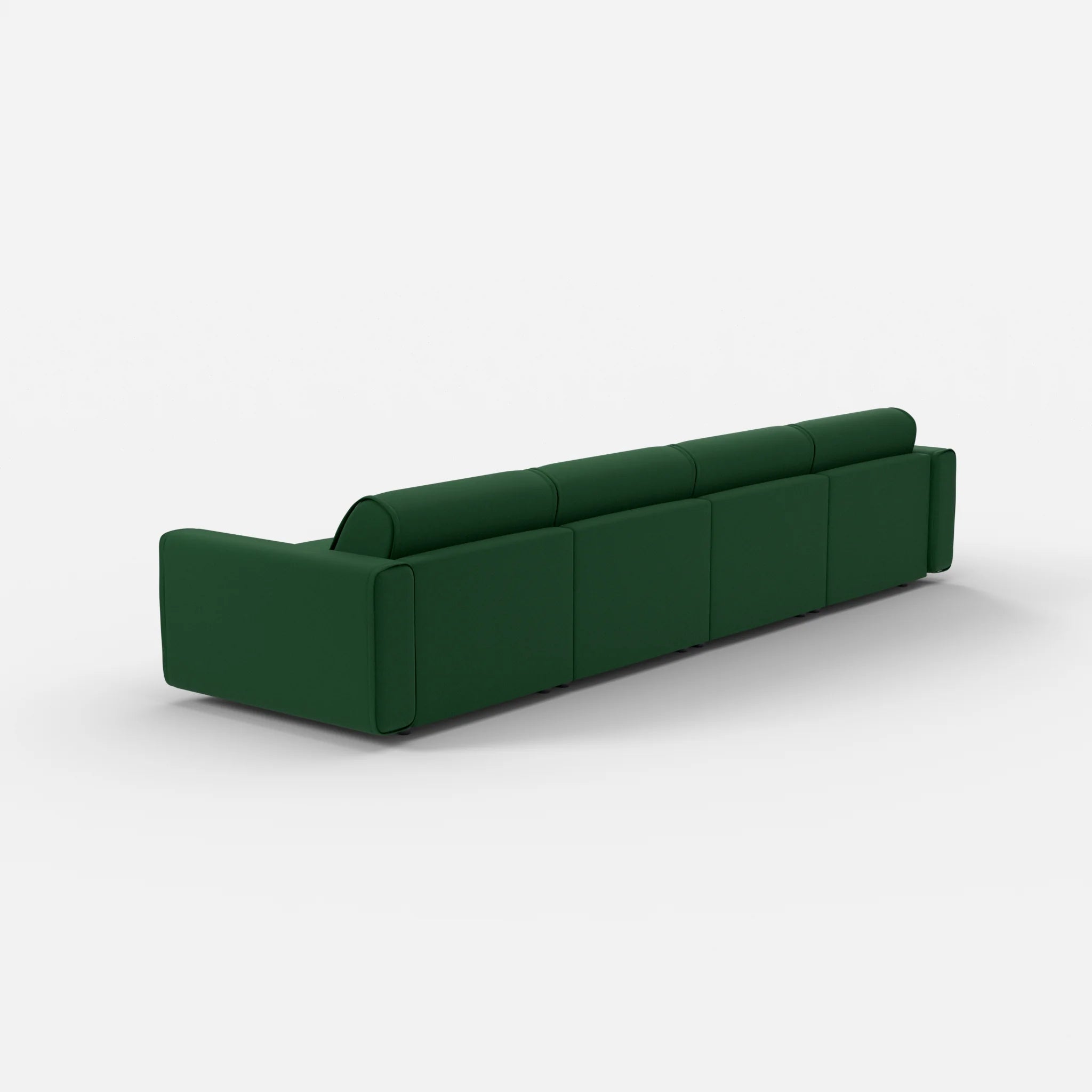 4 Sitzer Sofa Belleform mit breiter Armlehne 2 dama0052 in Dunkelgrün von hinten