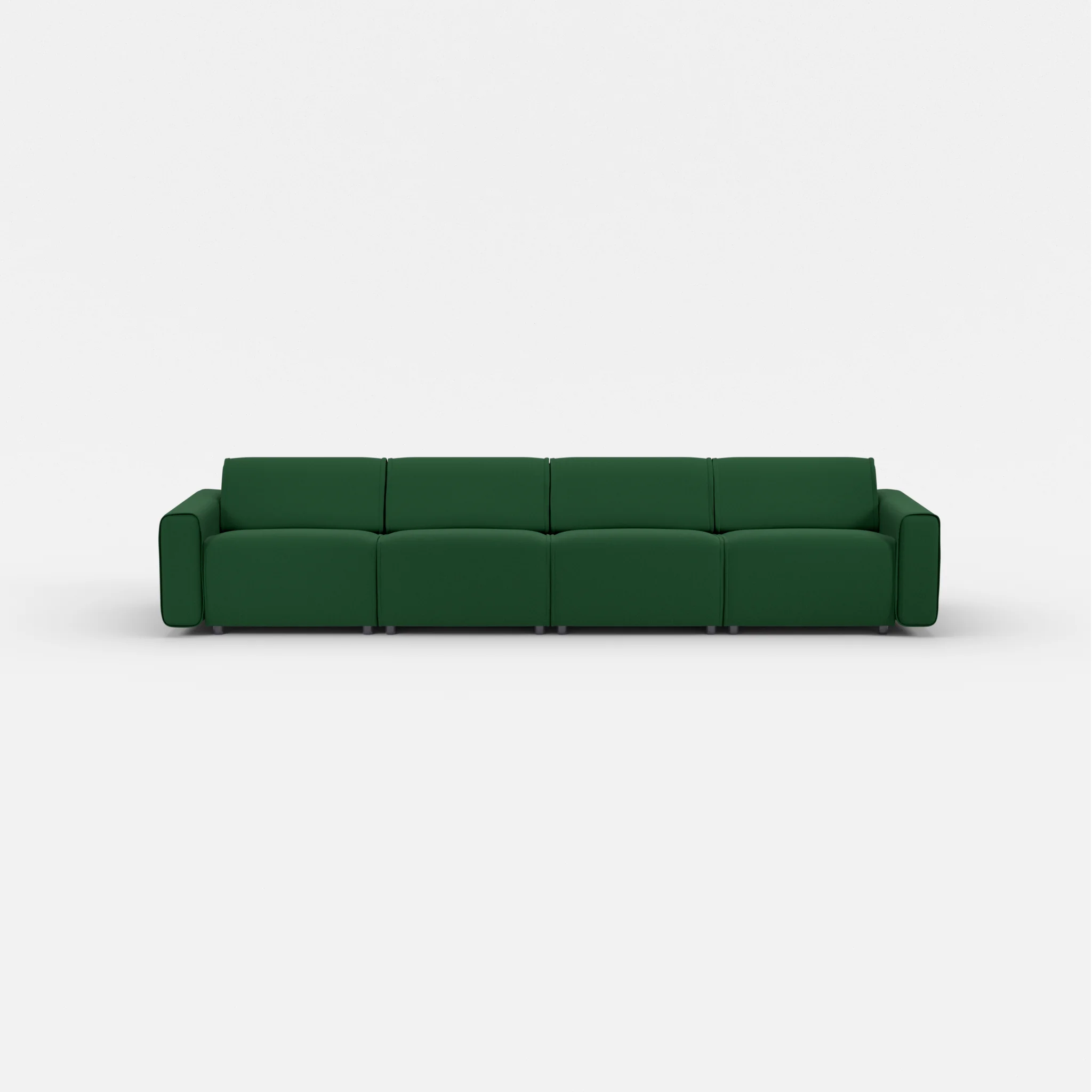 4 Sitzer Sofa Belleform mit breiter Armlehne 2 dama0052 in Dunkelgrün von vorne
