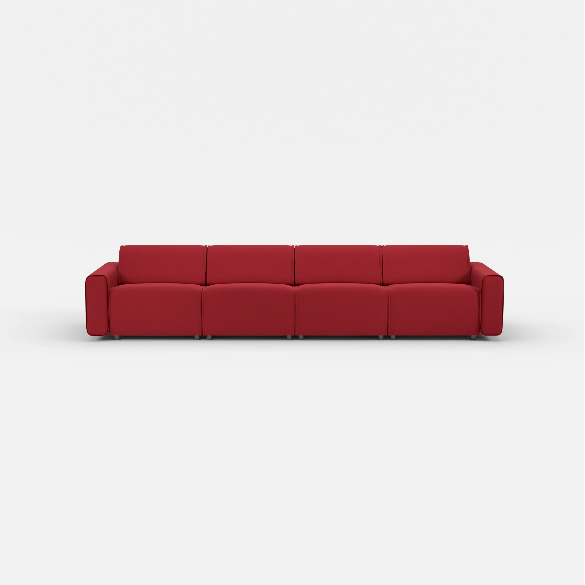 4 Sitzer Sofa Belleform mit breiter Armlehne 2 dama0053 in Rot von vorne