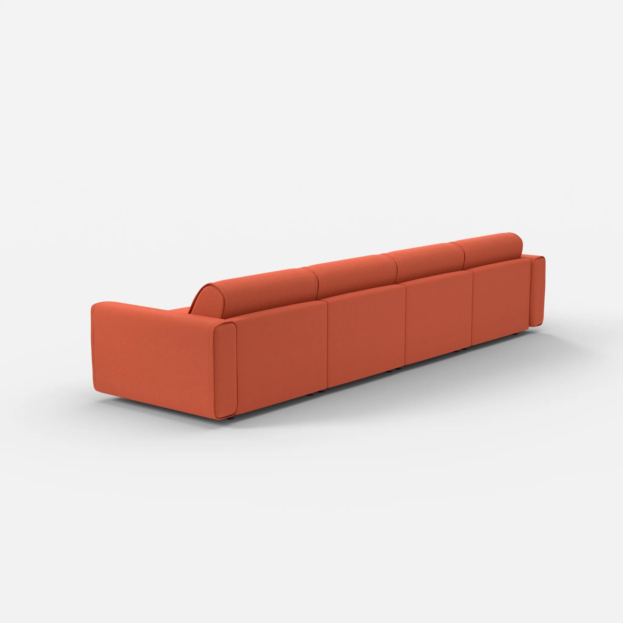 4 Sitzer Sofa Belleform mit breiter Armlehne 2 dama0062 in Orange von hinten