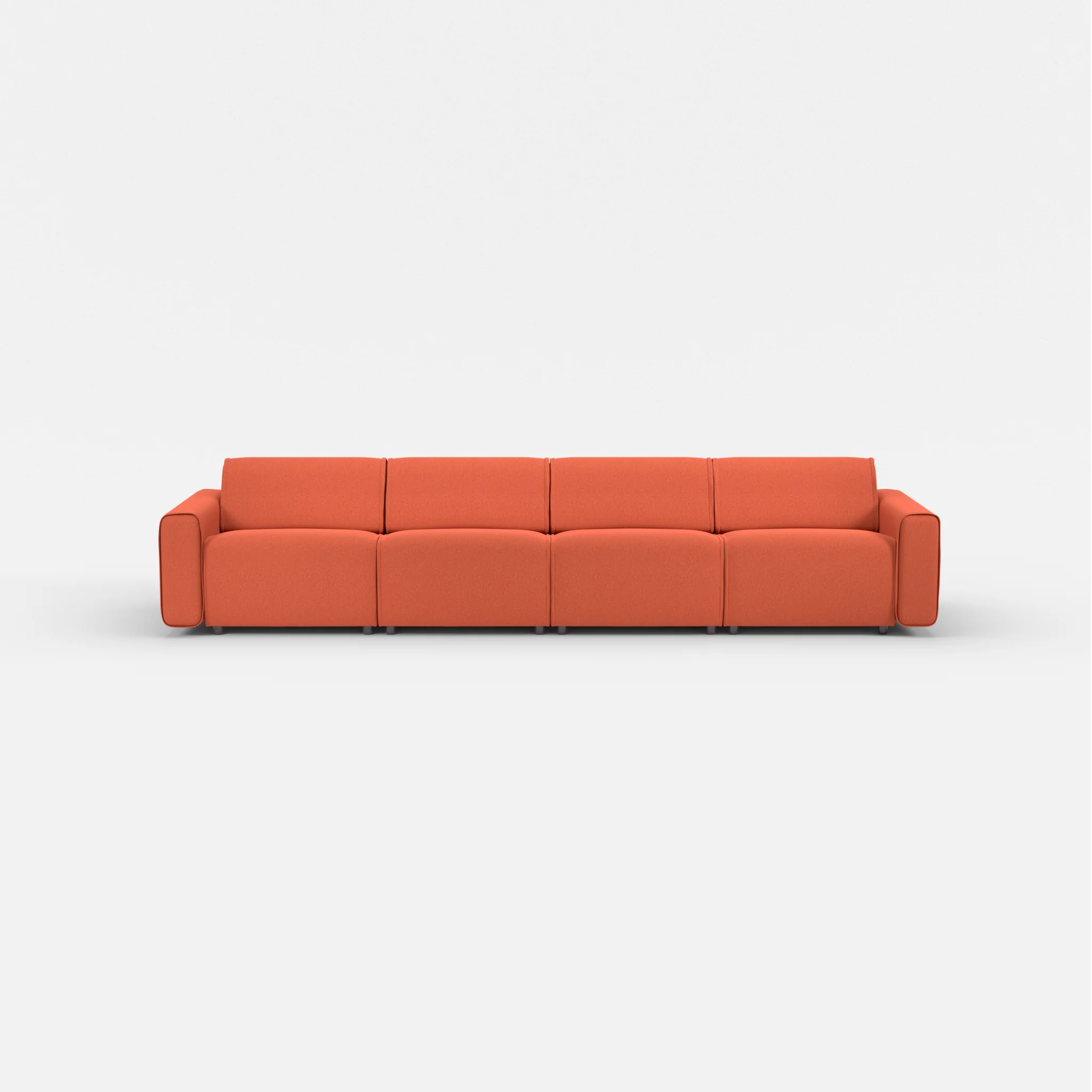 4 Sitzer Sofa Belleform mit breiter Armlehne 2 dama0062 in Orange von vorne