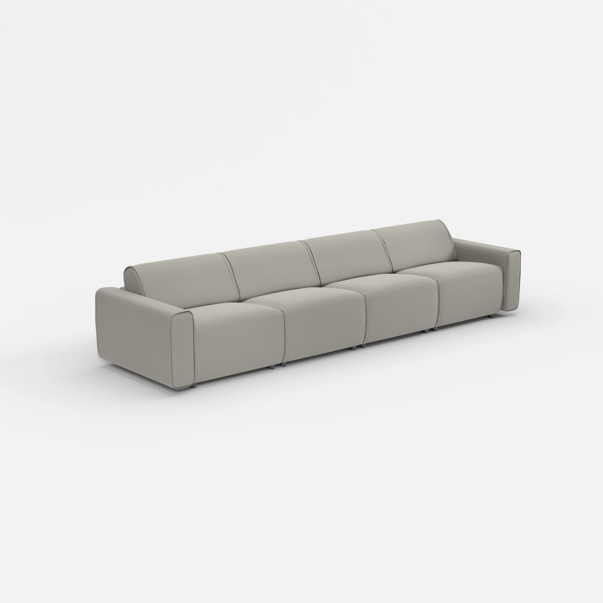 4 Sitzer Sofa Belleform mit breiter Armlehne 2 nabucco1003 in Hellgrau von der Seite