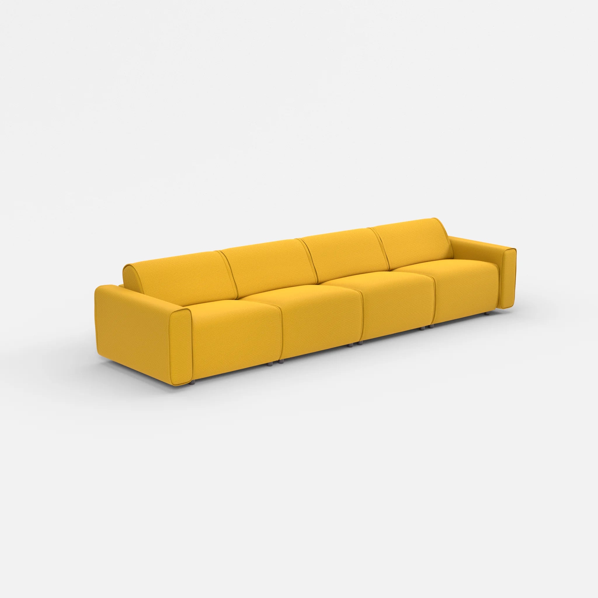 4 Sitzer Sofa Belleform mit breiter Armlehne 2 nabucco3019 in Curry von der Seite