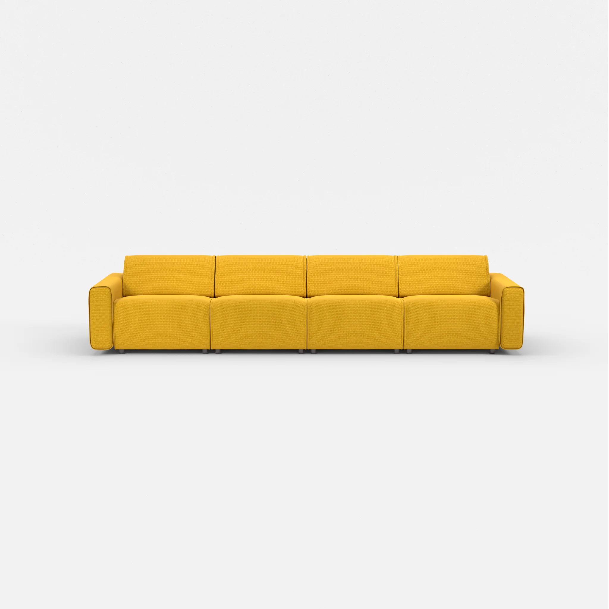 4 Sitzer Sofa Belleform mit breiter Armlehne 2 nabucco3019 in Curry von vorne