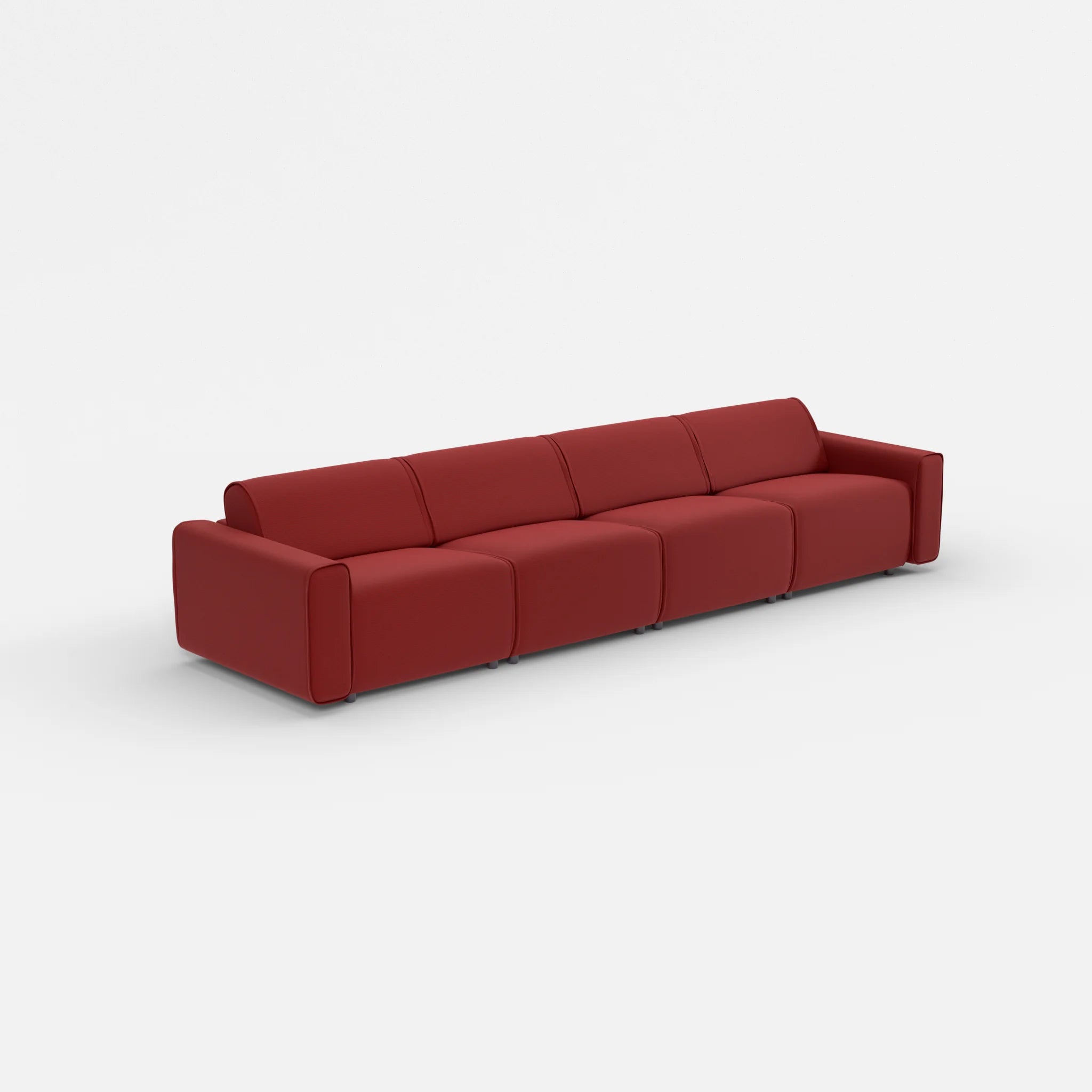 4 Sitzer Sofa Belleform mit breiter Armlehne 2 nabucco4021 in Rot von der Seite