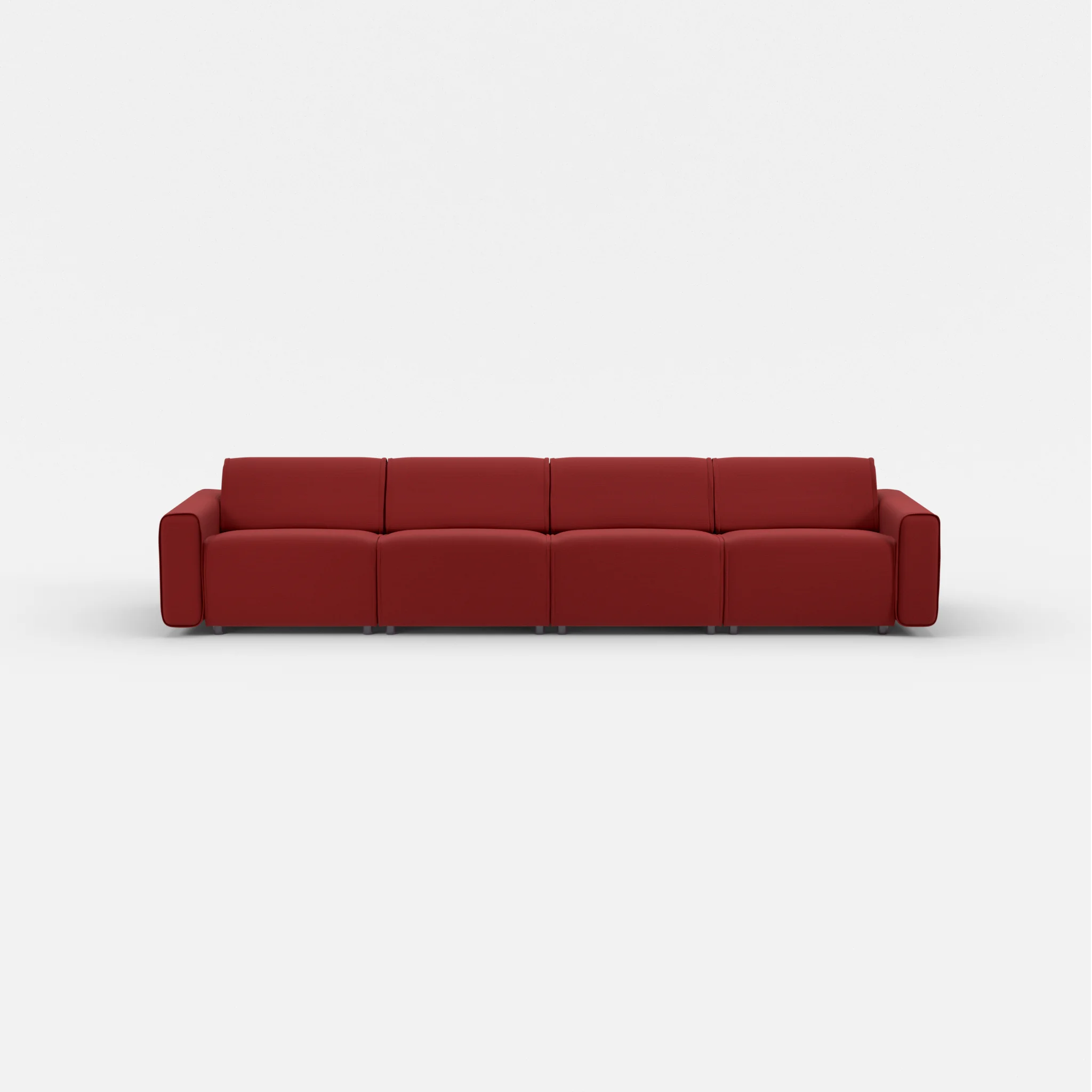 4 Sitzer Sofa Belleform mit breiter Armlehne 2 nabucco4021 in Rot von vorne