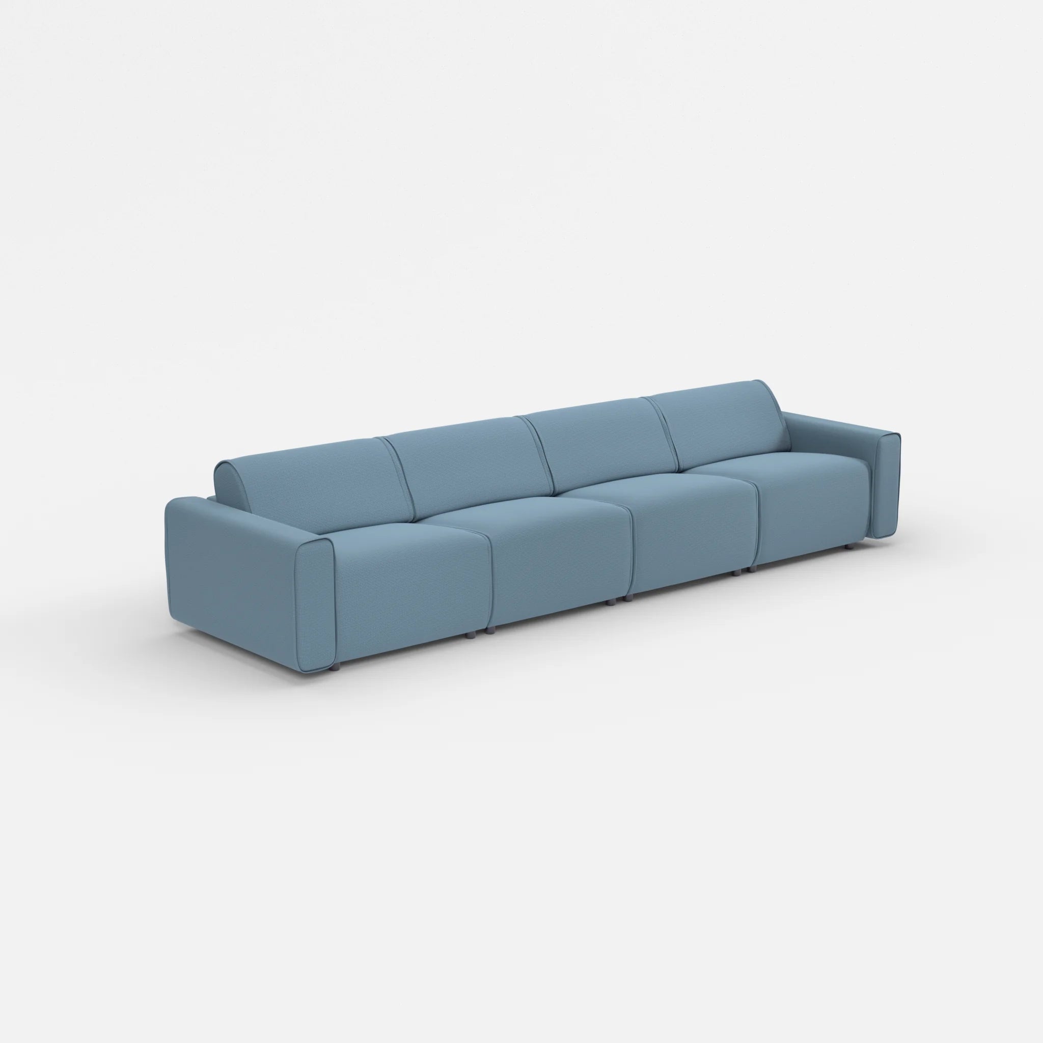 4 Sitzer Sofa Belleform mit breiter Armlehne 2 nabucco6043 in Blau von der Seite