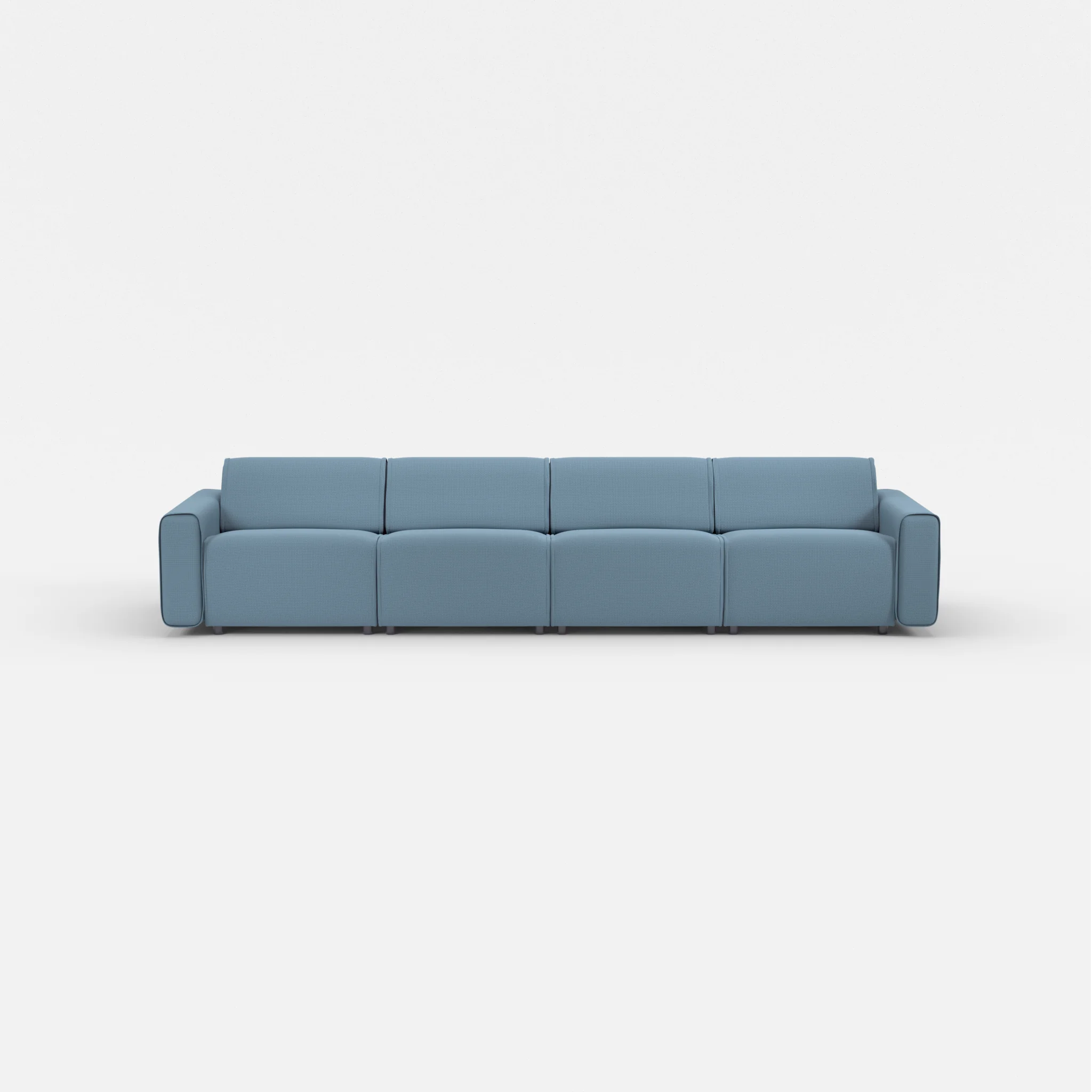 4 Sitzer Sofa Belleform mit breiter Armlehne 2 nabucco6043 in Blau von vorne