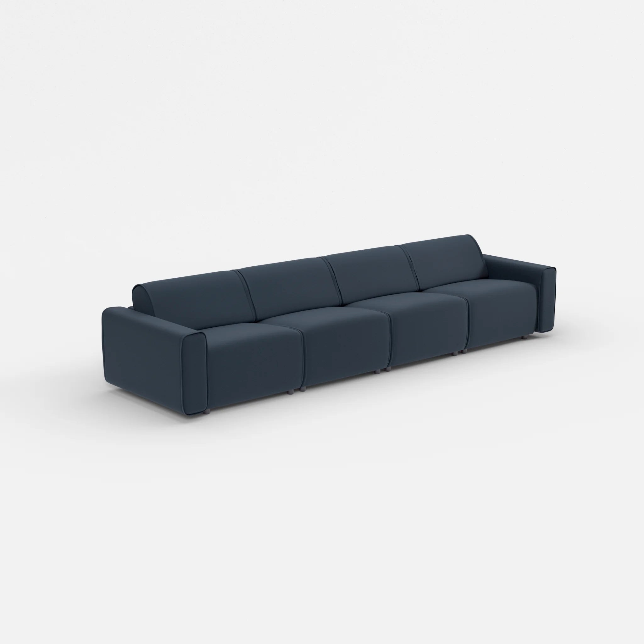 4 Sitzer Sofa Belleform mit breiter Armlehne 2 nabucco6098 in Dunkelblau von der Seite