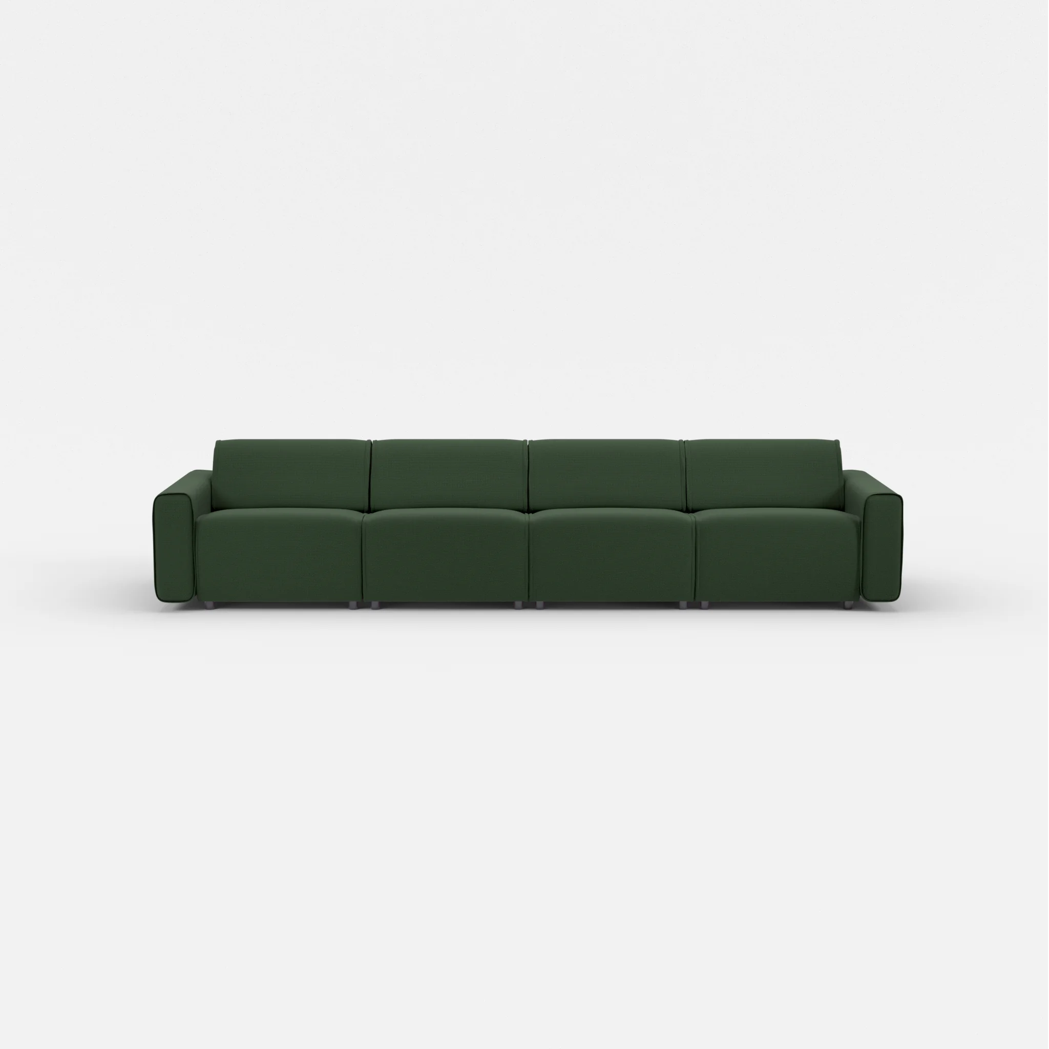 4 Sitzer Sofa Belleform mit breiter Armlehne 2 nabucco7029 in Dunkelgrün von vorne
