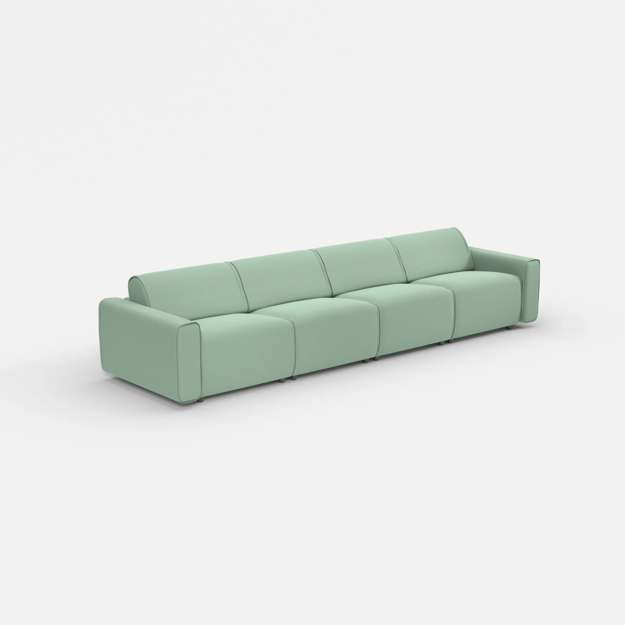 4 Sitzer Sofa Belleform mit breiter Armlehne 2 nabucco7030 in Türkis von der Seite