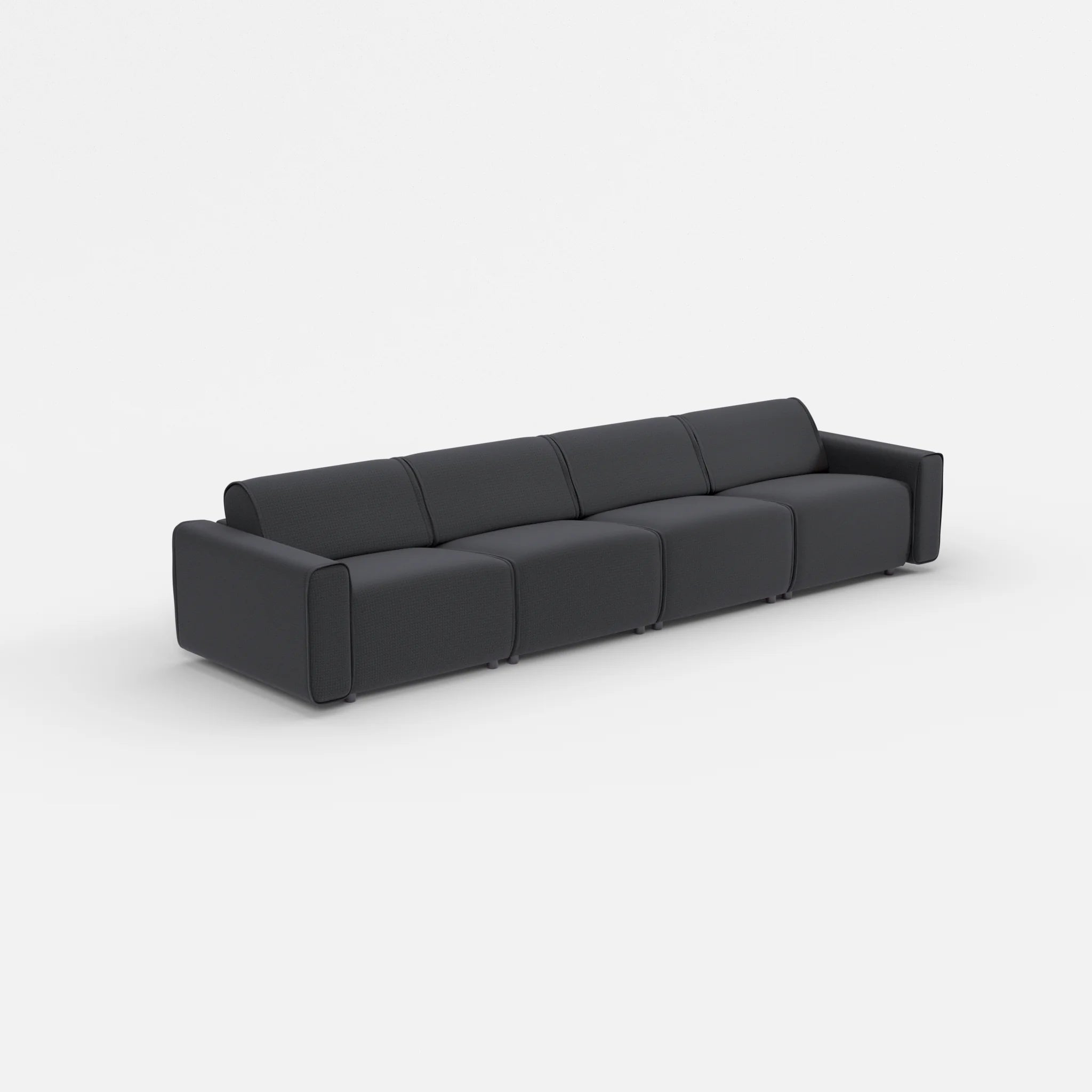 4 Sitzer Sofa Belleform mit breiter Armlehne 2 nabucco8019 in Anthrazit von der Seite