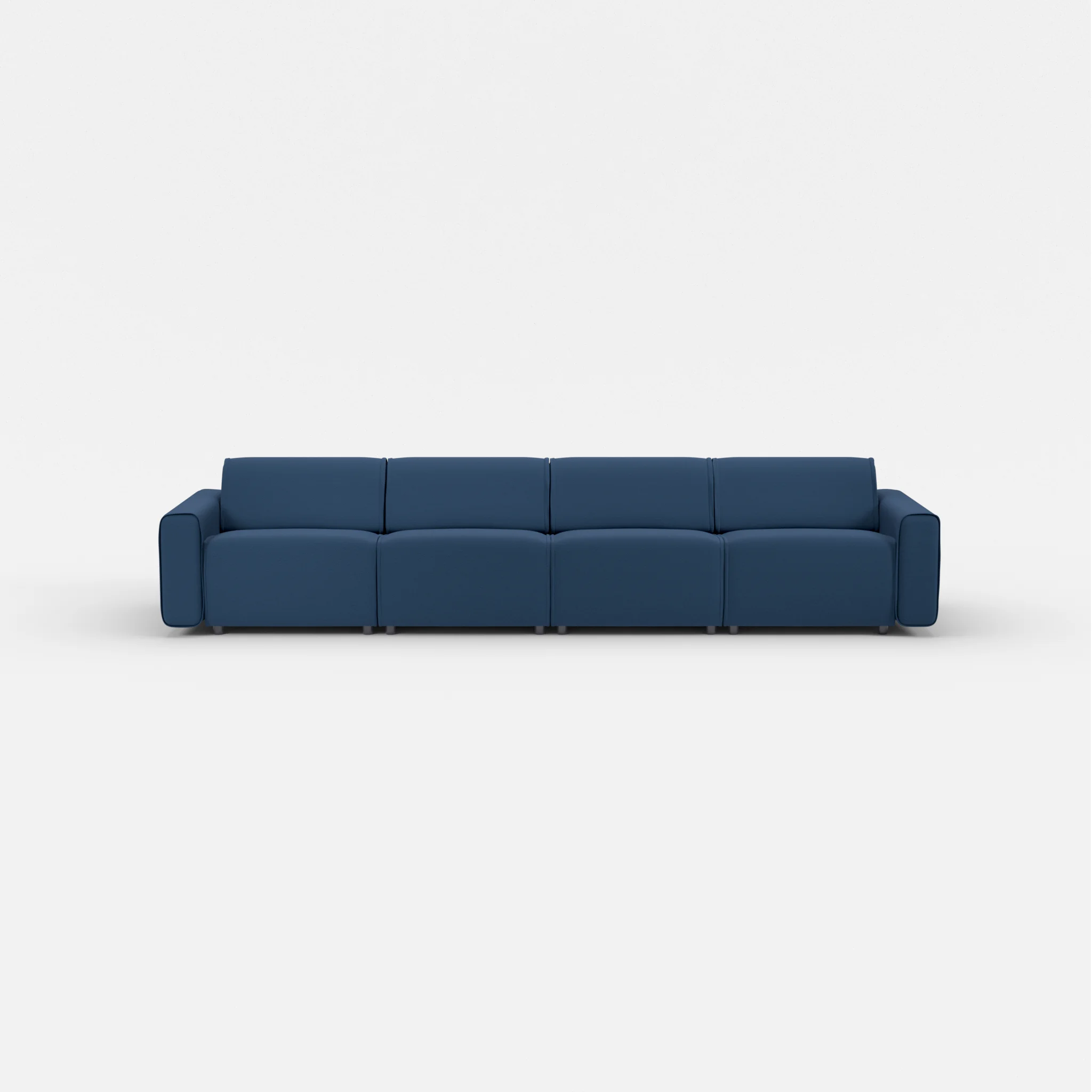 4 Sitzer Sofa Belleform mit breiter Armlehne 2 novumamur in Navy von vorne