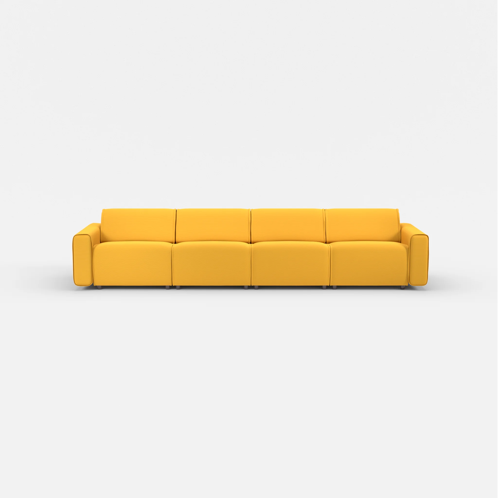 4 Sitzer Sofa Belleform mit breiter Armlehne 2 novumcurry in Curry von vorne