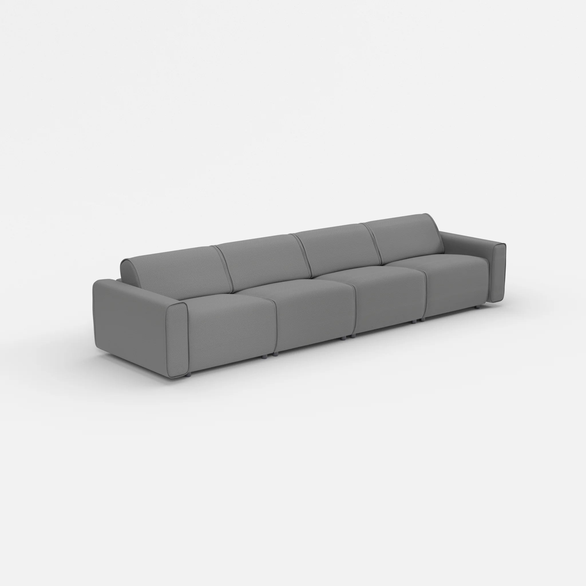 4 Sitzer Sofa Belleform mit breiter Armlehne 2 novumkies in Mittelgrau von der Seite