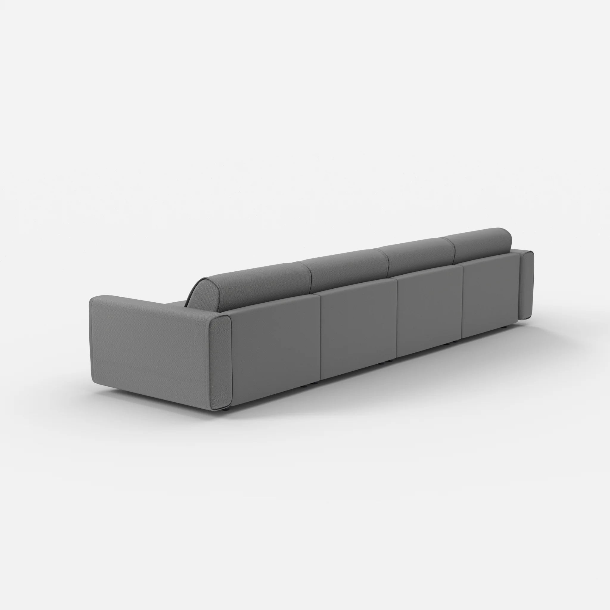 4 Sitzer Sofa Belleform mit breiter Armlehne 2 novumkies in Mittelgrau von hinten