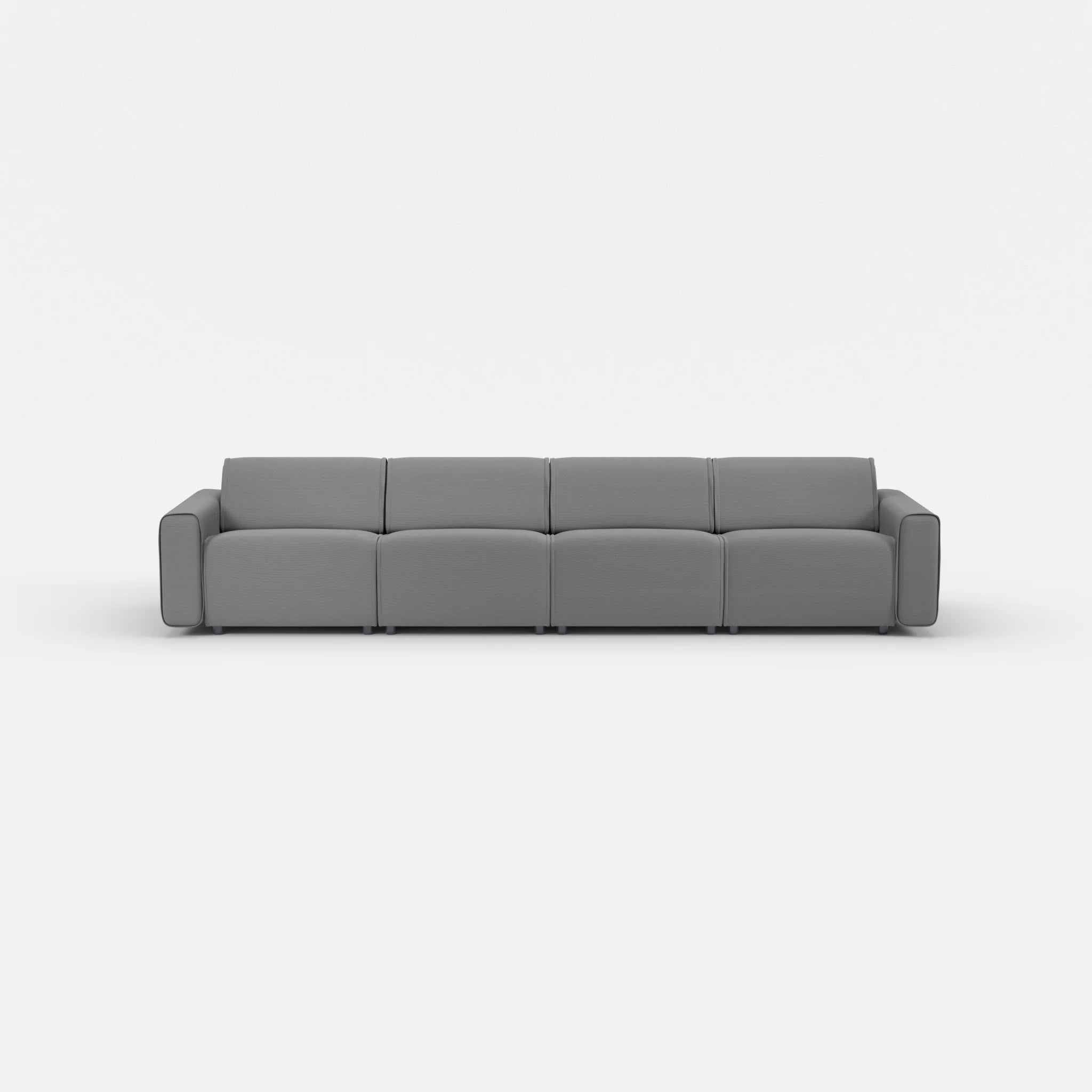 4 Sitzer Sofa Belleform mit breiter Armlehne 2 novumkies in Mittelgrau von vorne
