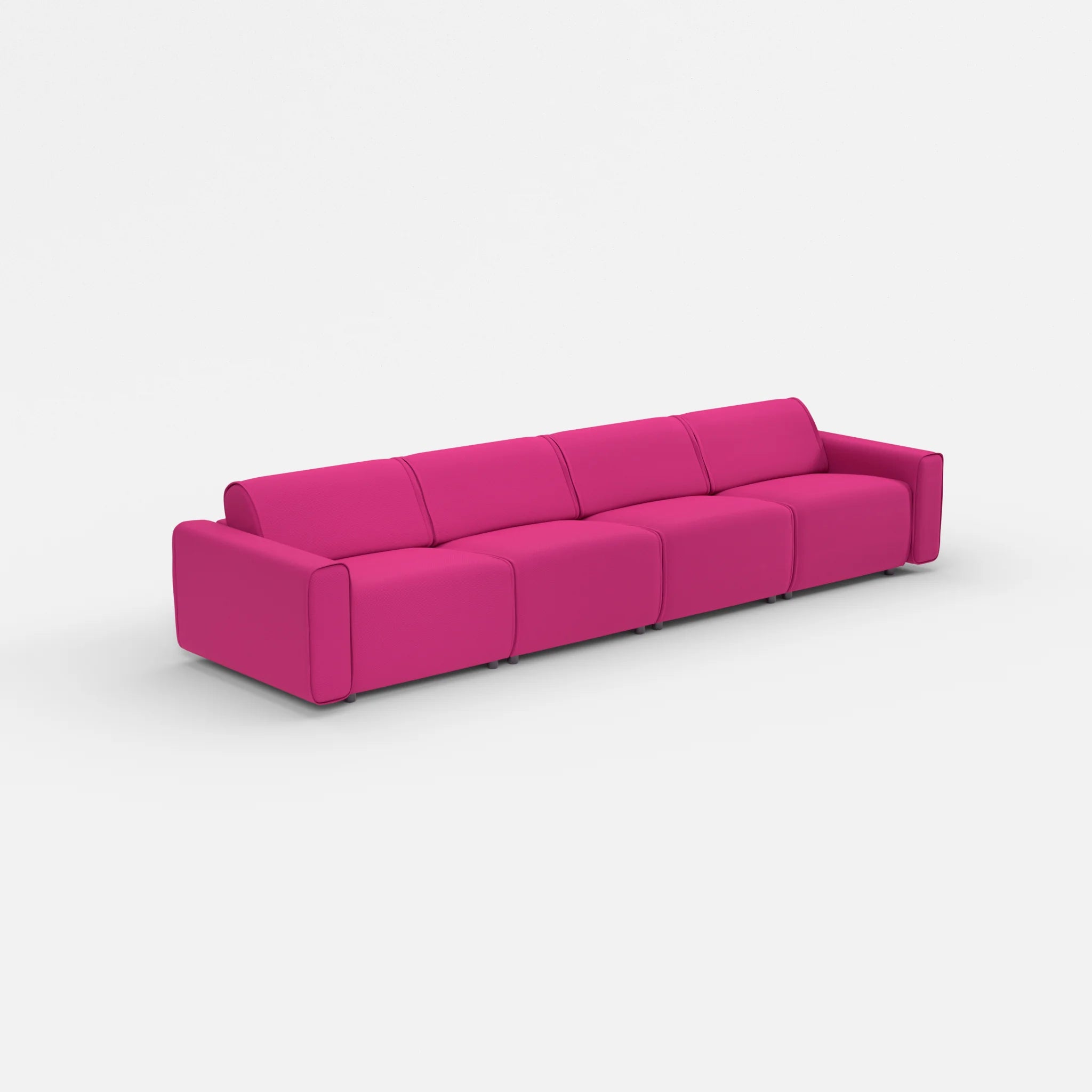 4 Sitzer Sofa Belleform mit breiter Armlehne 2 novummagenta in Magenta von der Seite