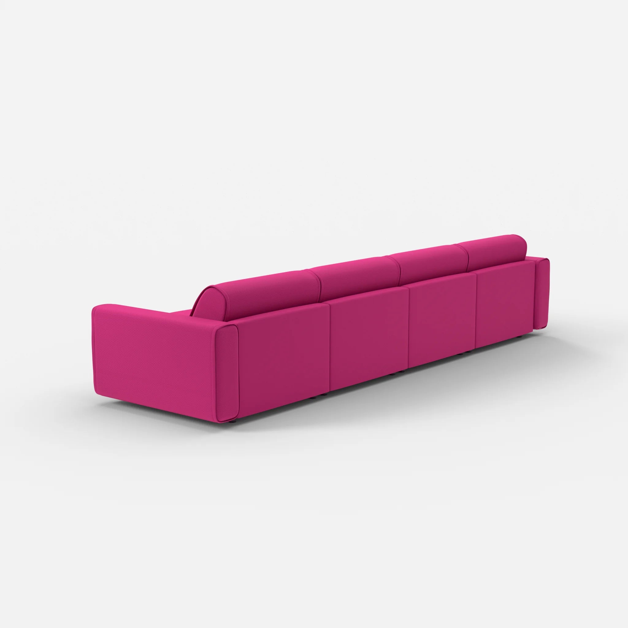 4 Sitzer Sofa Belleform mit breiter Armlehne 2 novummagenta in Magenta von hinten