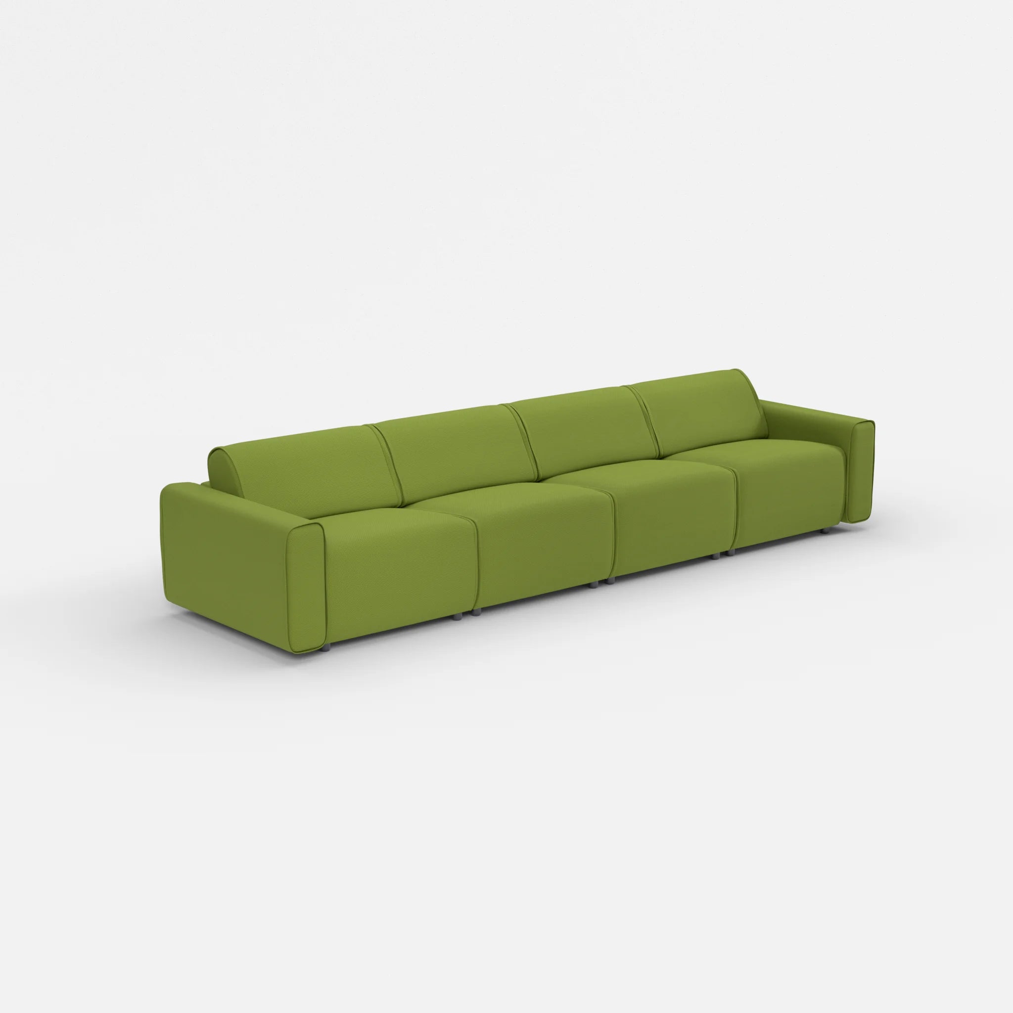 4 Sitzer Sofa Belleform mit breiter Armlehne 2 novummoss in Grün von der Seite