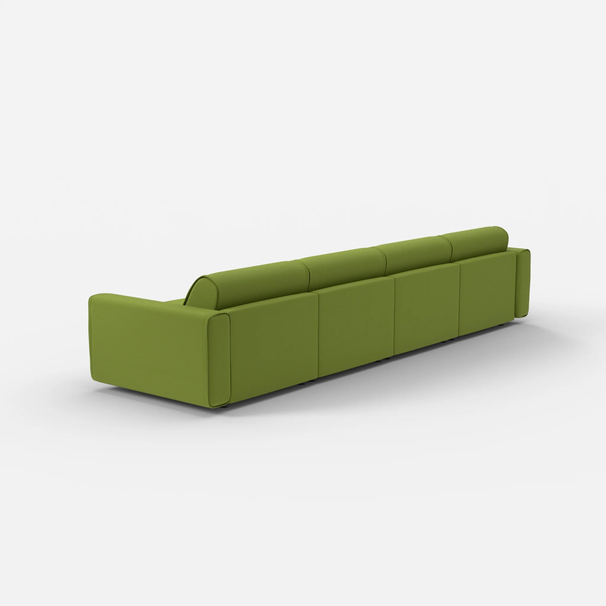 4 Sitzer Sofa Belleform mit breiter Armlehne 2 novummoss in Grün von hinten