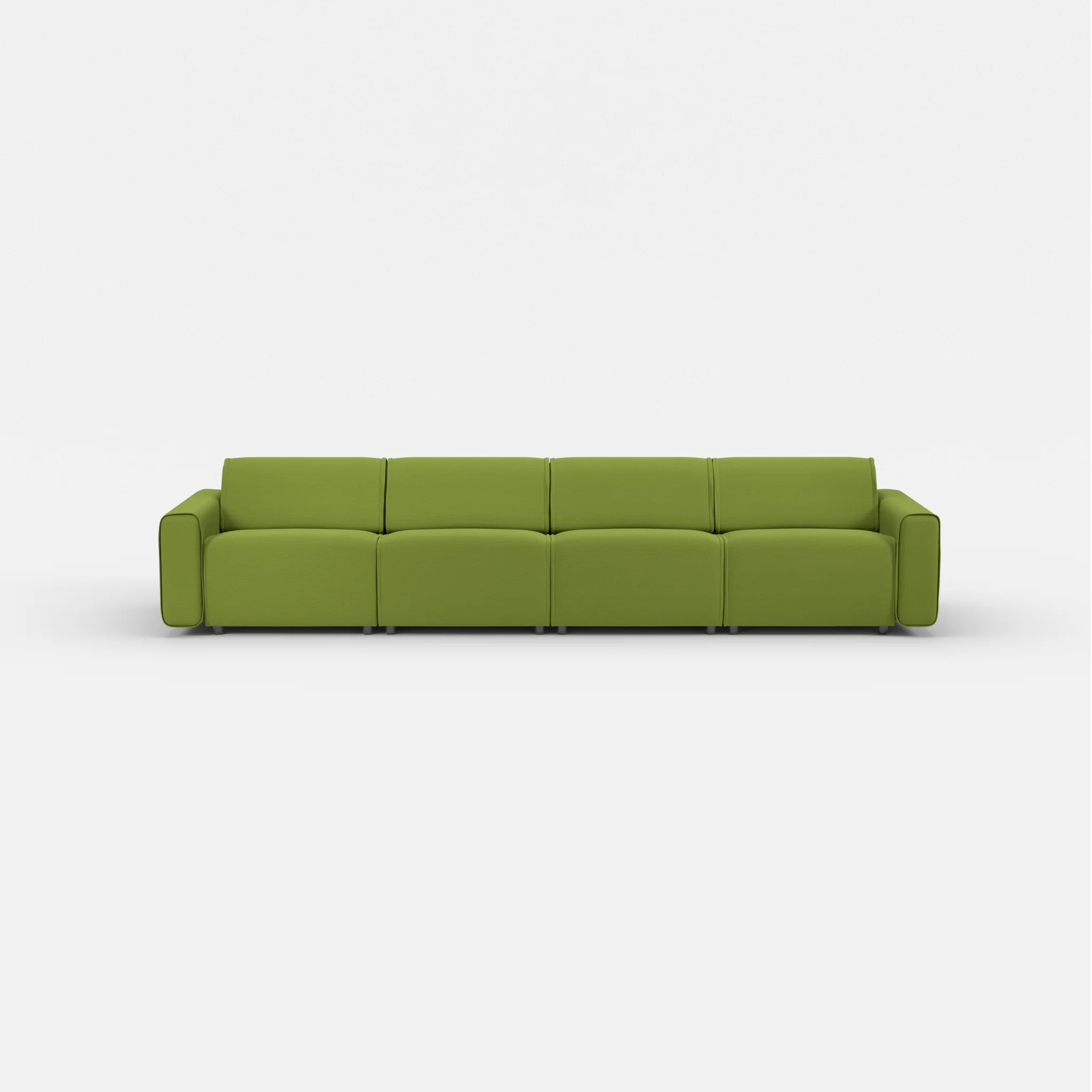4 Sitzer Sofa Belleform mit breiter Armlehne 2 novummoss in Grün von vorne