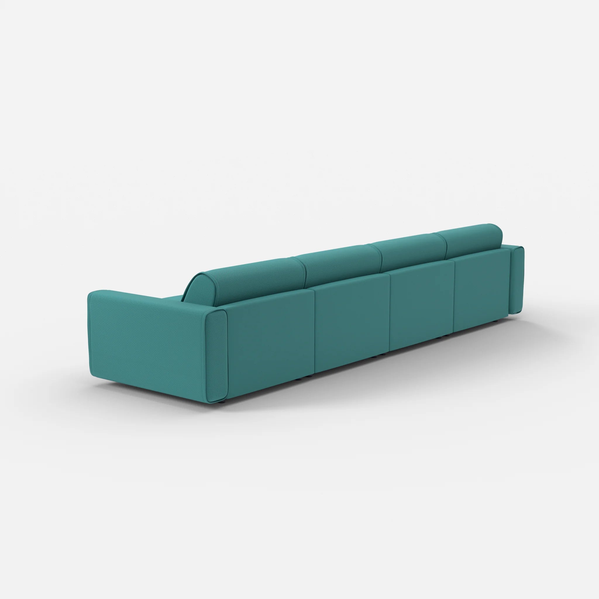 4 Sitzer Sofa Belleform mit breiter Armlehne 2 novumprisma in Türkis von hinten