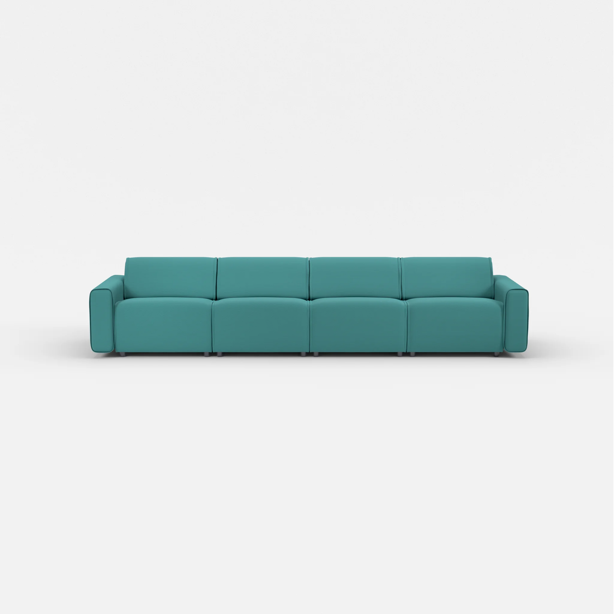 4 Sitzer Sofa Belleform mit breiter Armlehne 2 novumprisma in Türkis von vorne