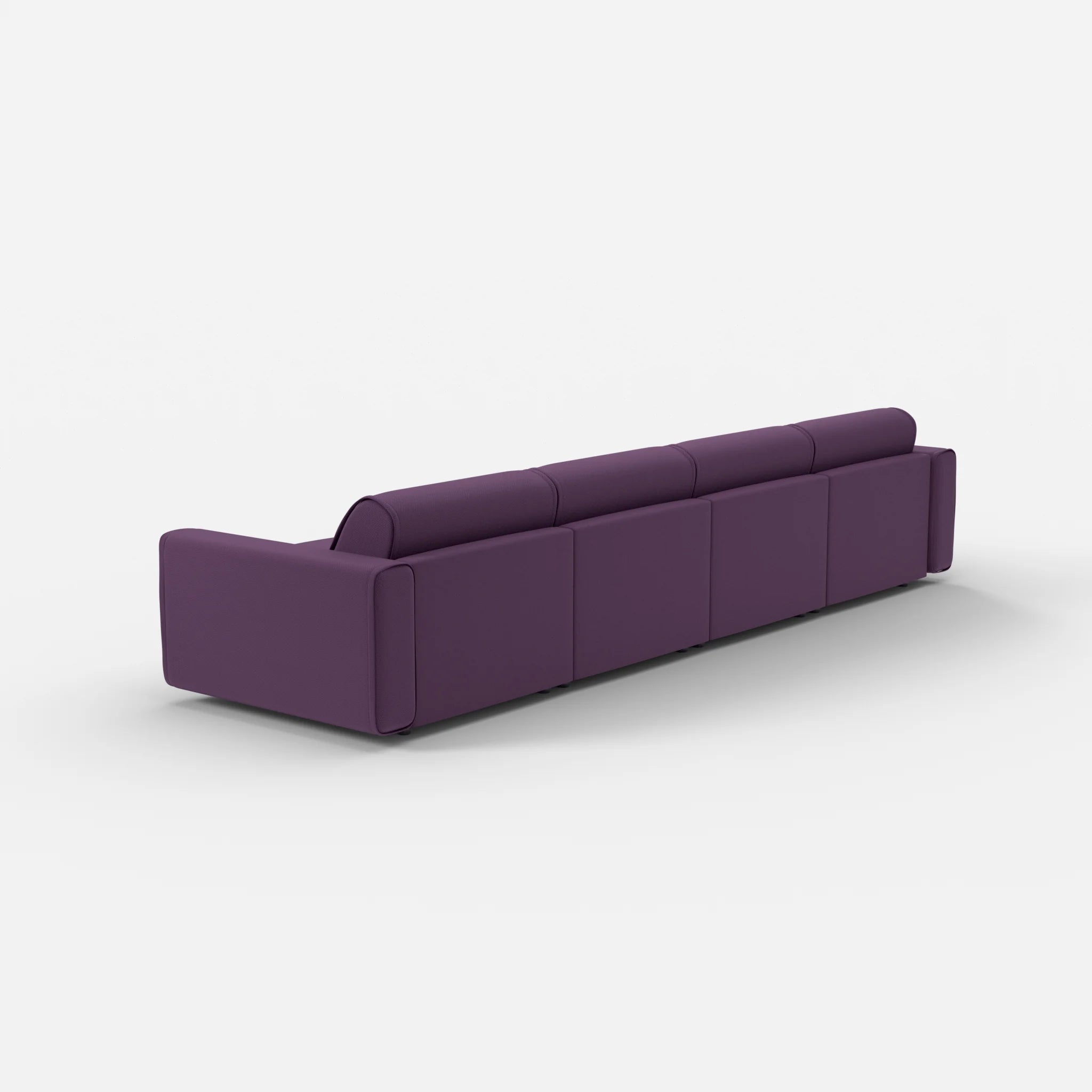 4 Sitzer Sofa Belleform mit breiter Armlehne 2 novumprune in Violett von hinten