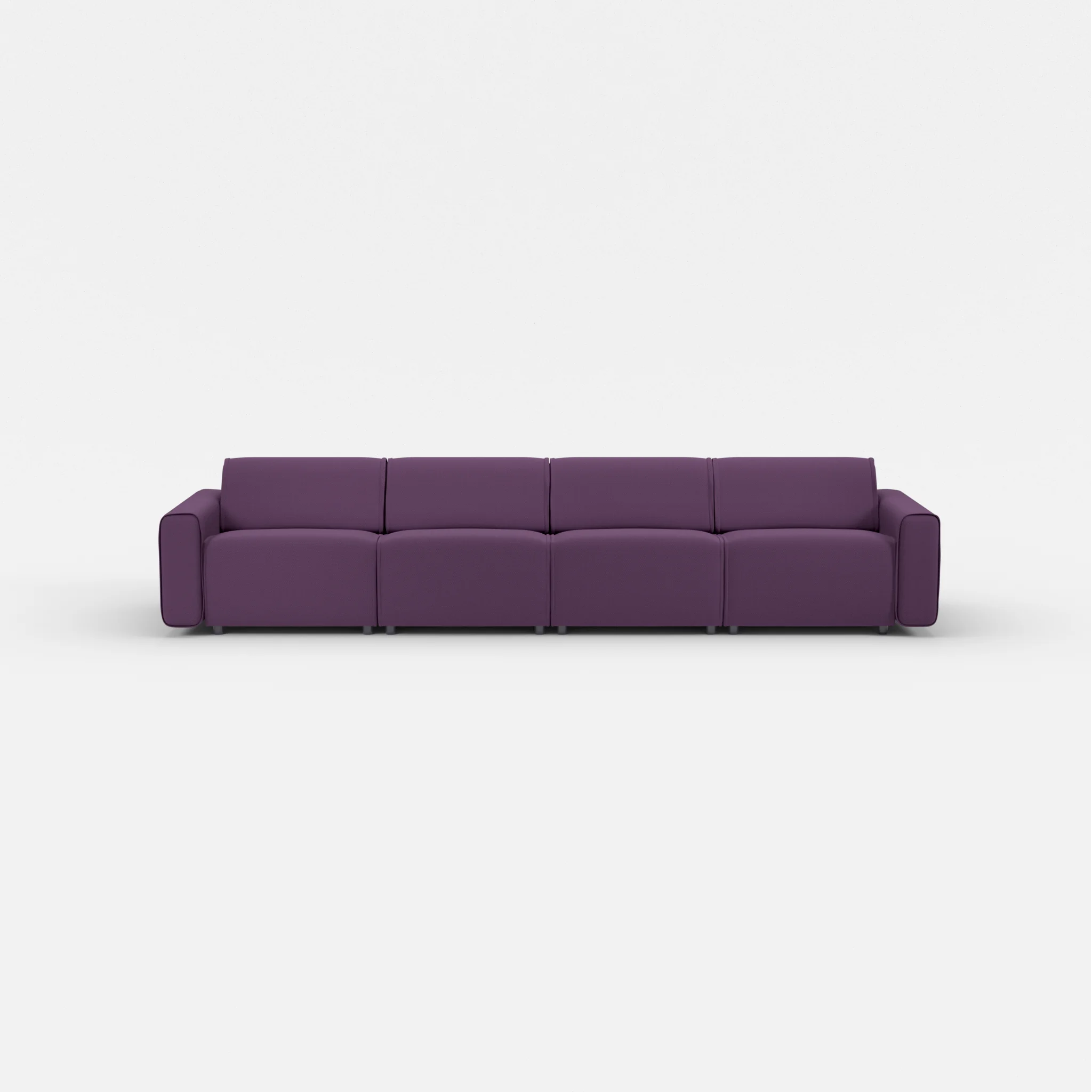 4 Sitzer Sofa Belleform mit breiter Armlehne 2 novumprune in Violett von vorne