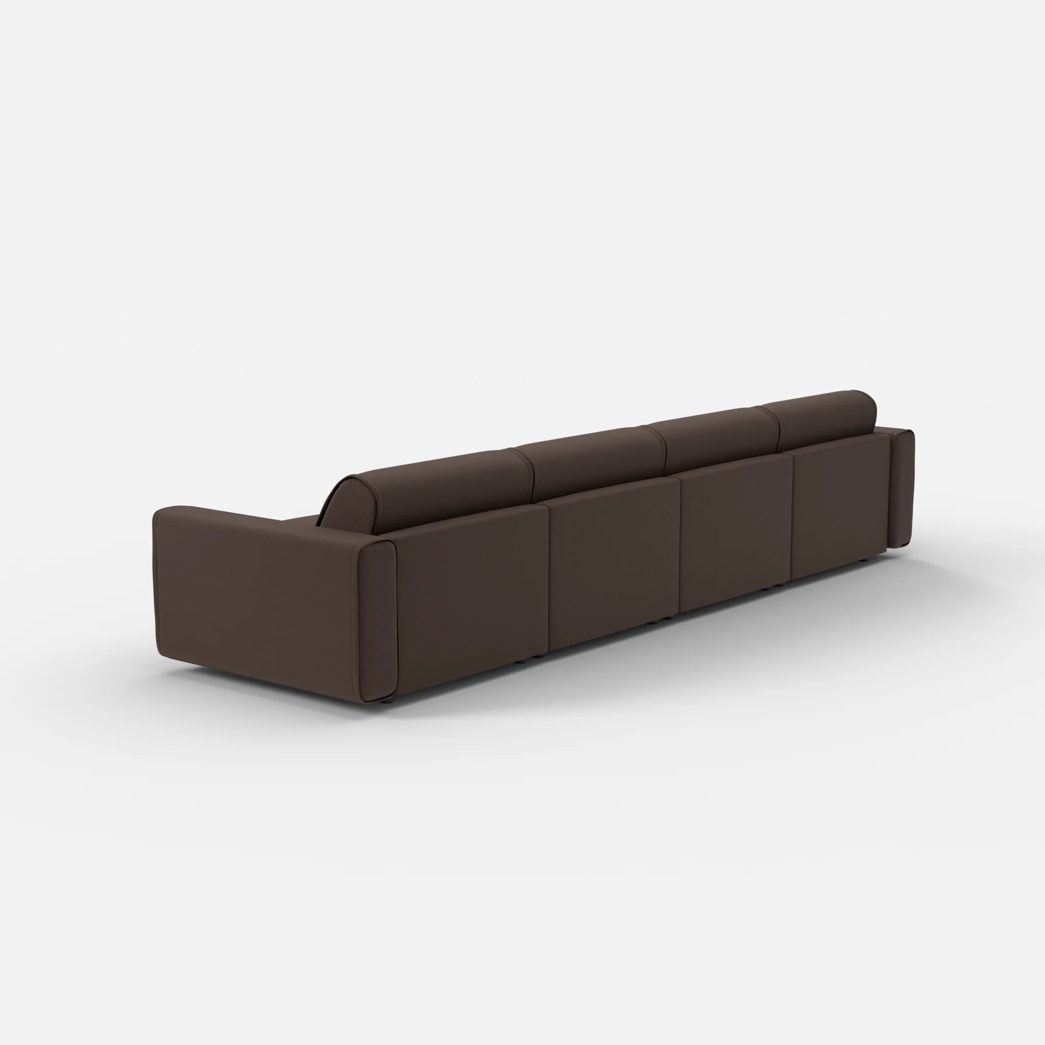 4 Sitzer Sofa Belleform mit breiter Armlehne 2 novumrosewood in Dunkelbraun von hinten