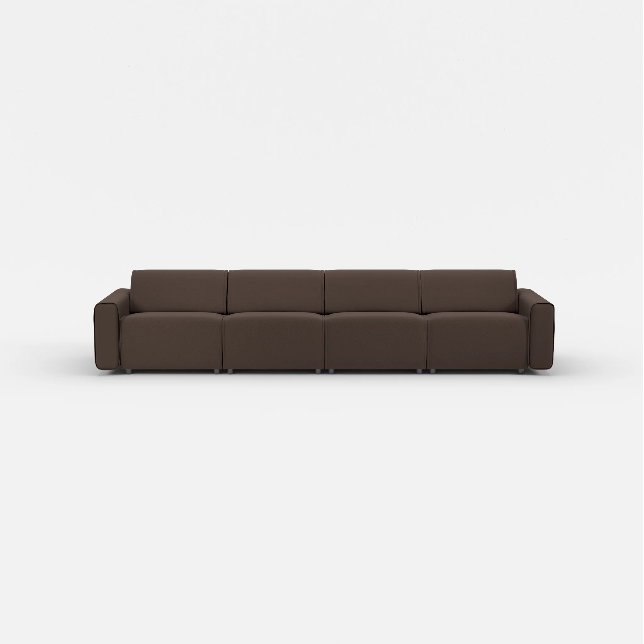 4 Sitzer Sofa Belleform mit breiter Armlehne 2 novumrosewood in Dunkelbraun von vorne
