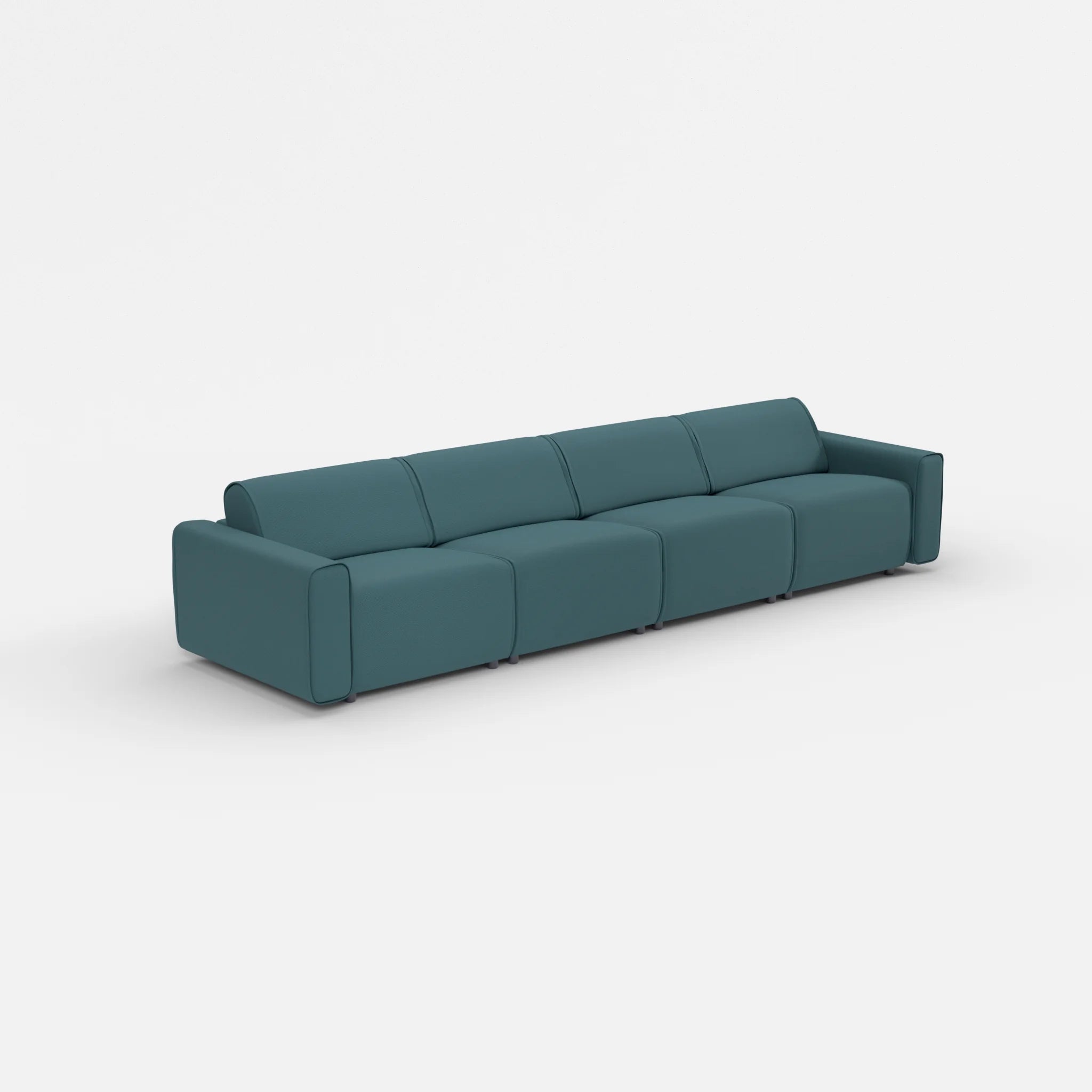4 Sitzer Sofa Belleform mit breiter Armlehne 2 novumsamoa in Dunkelblau von der Seite