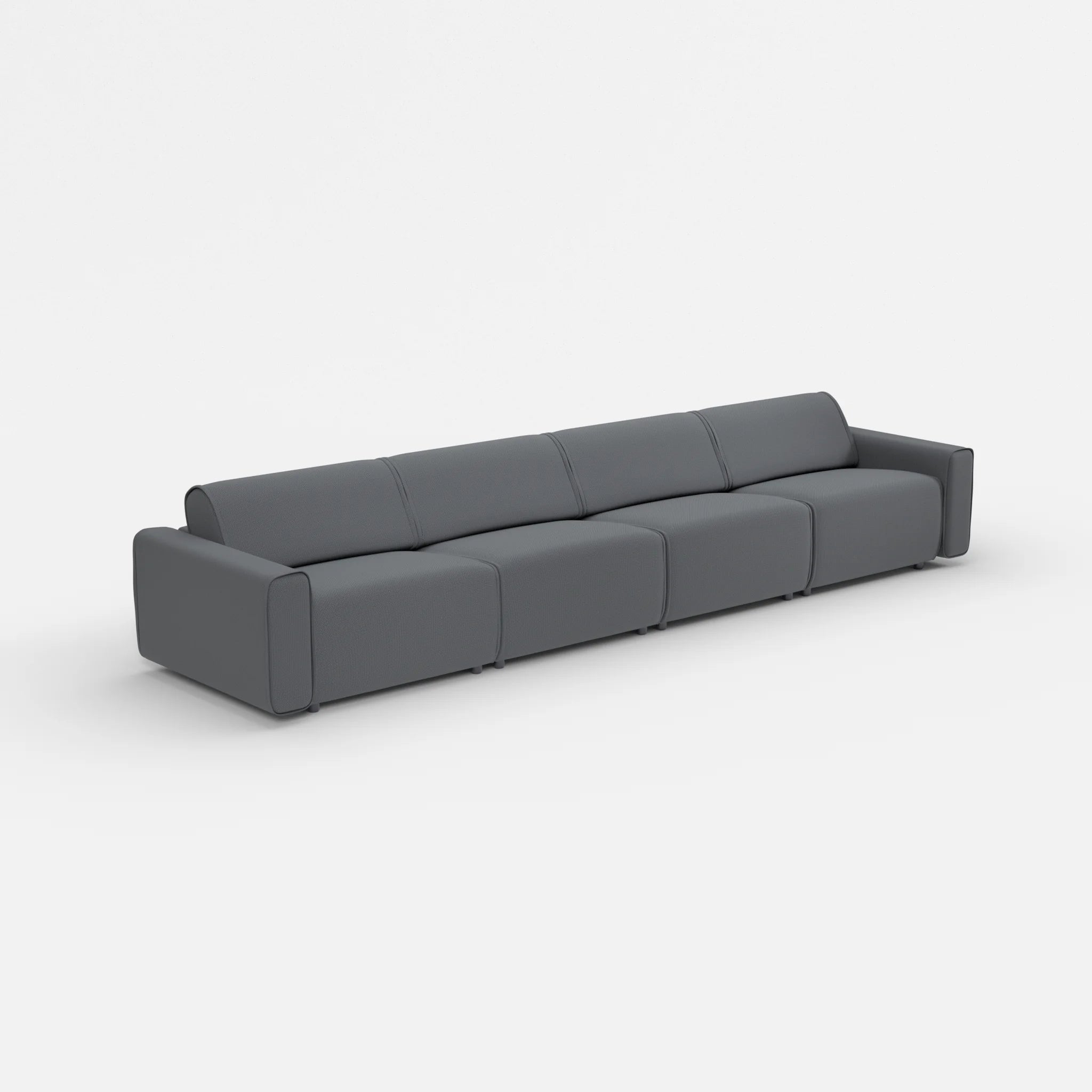 4 Sitzer Sofa Belleform mit breiter Armlehne 3 credoasphalt in Anthrazit von der Seite