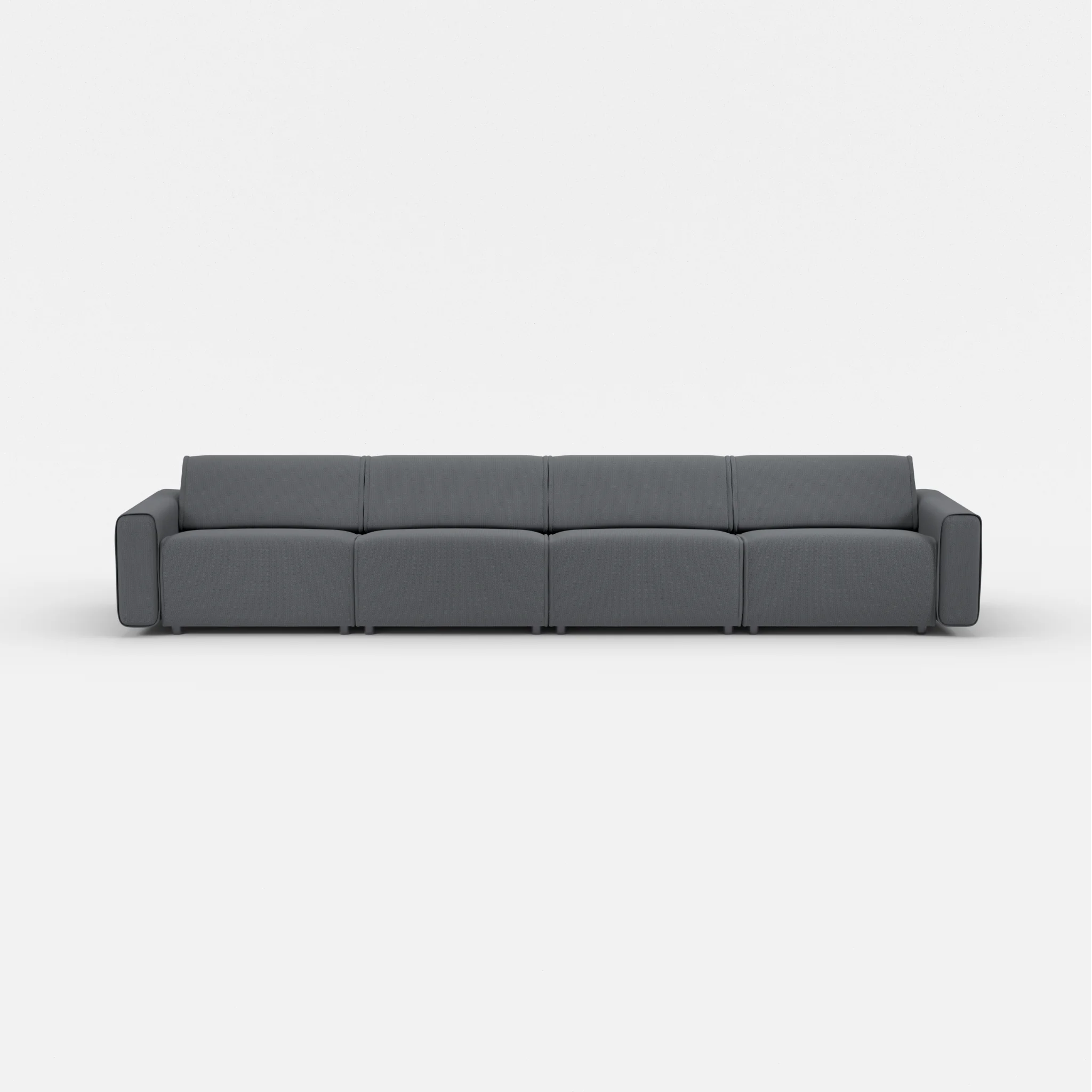 4 Sitzer Sofa Belleform mit breiter Armlehne 3 credoasphalt in Anthrazit von vorne