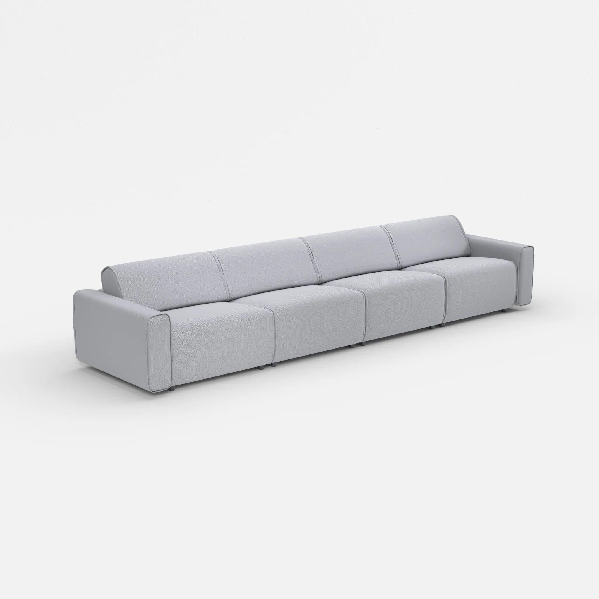 4 Sitzer Sofa Belleform mit breiter Armlehne 3 credochalk in Hellgrau von der Seite