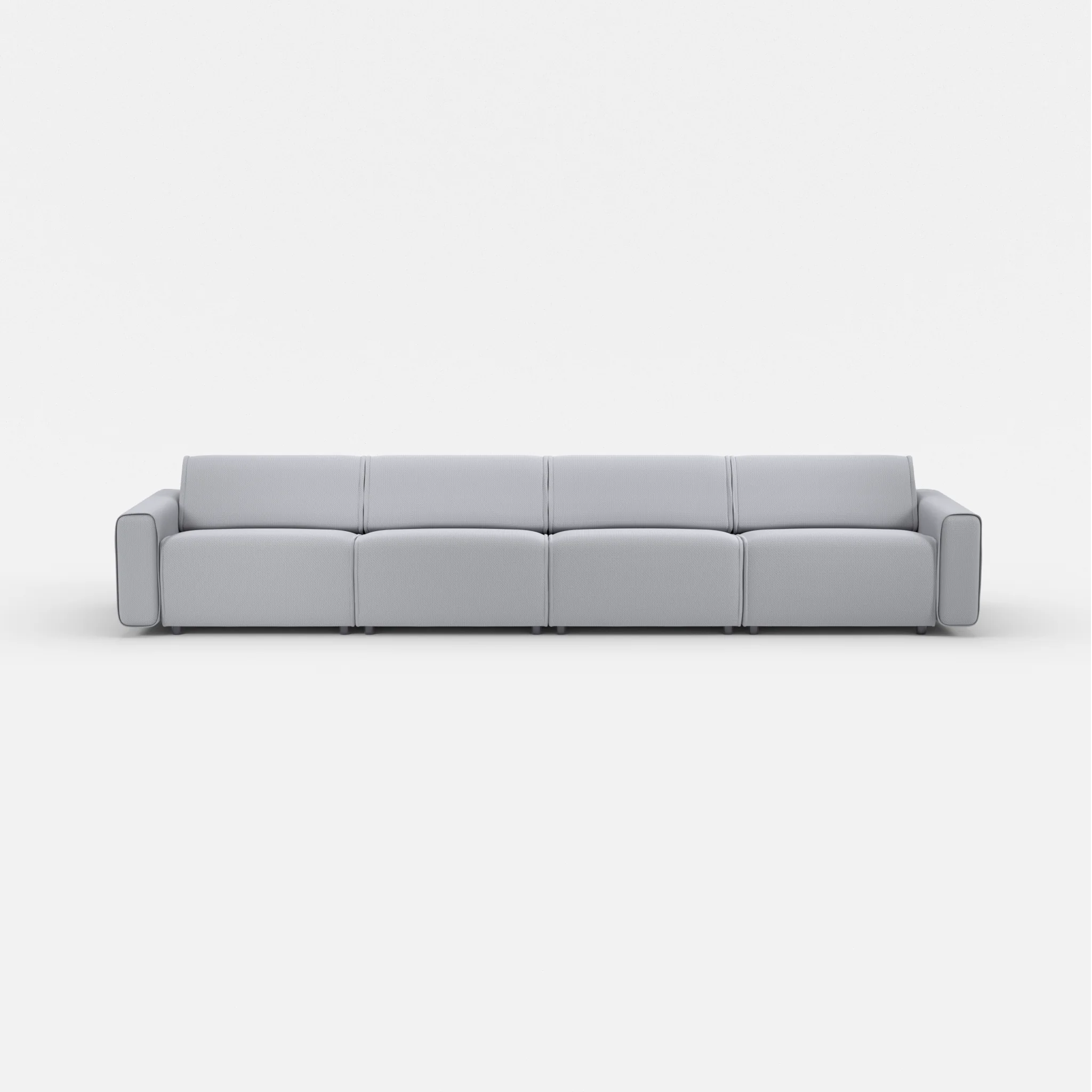 4 Sitzer Sofa Belleform mit breiter Armlehne 3 credochalk in Hellgrau von vorne
