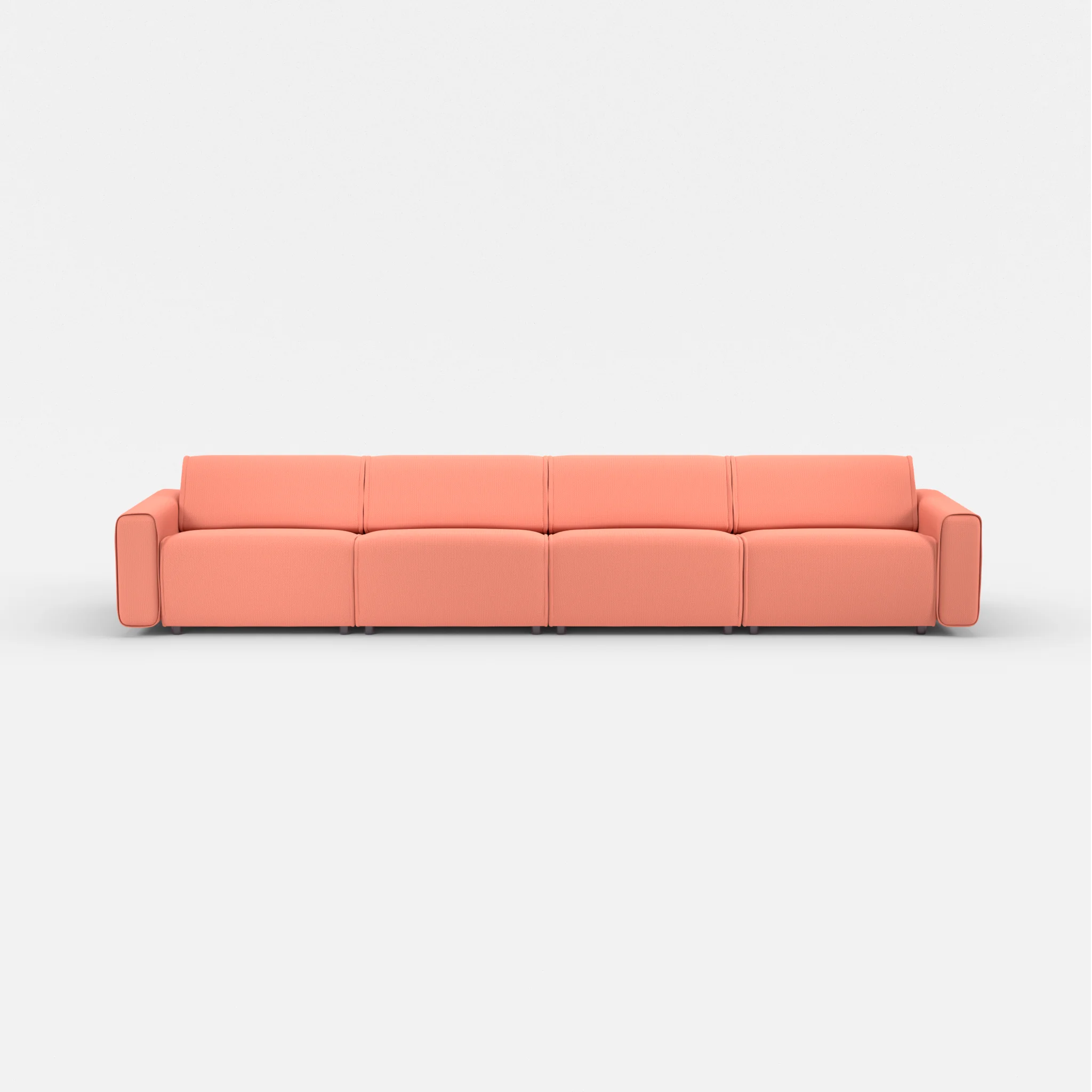 4 Sitzer Sofa Belleform mit breiter Armlehne 3 credograpefruit in Coral von vorne