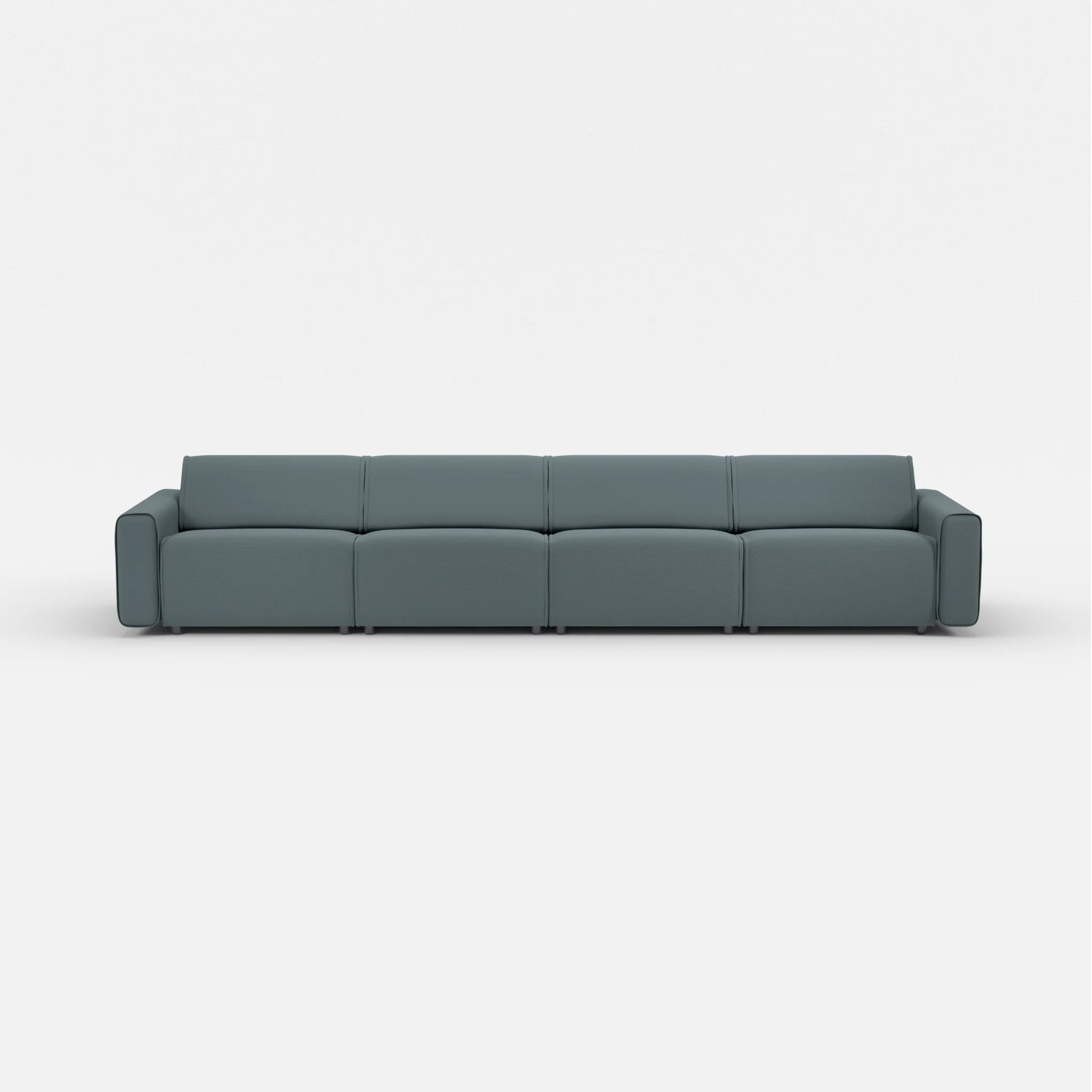 4 Sitzer Sofa Belleform mit breiter Armlehne 3 credojaspis in Türkis von vorne