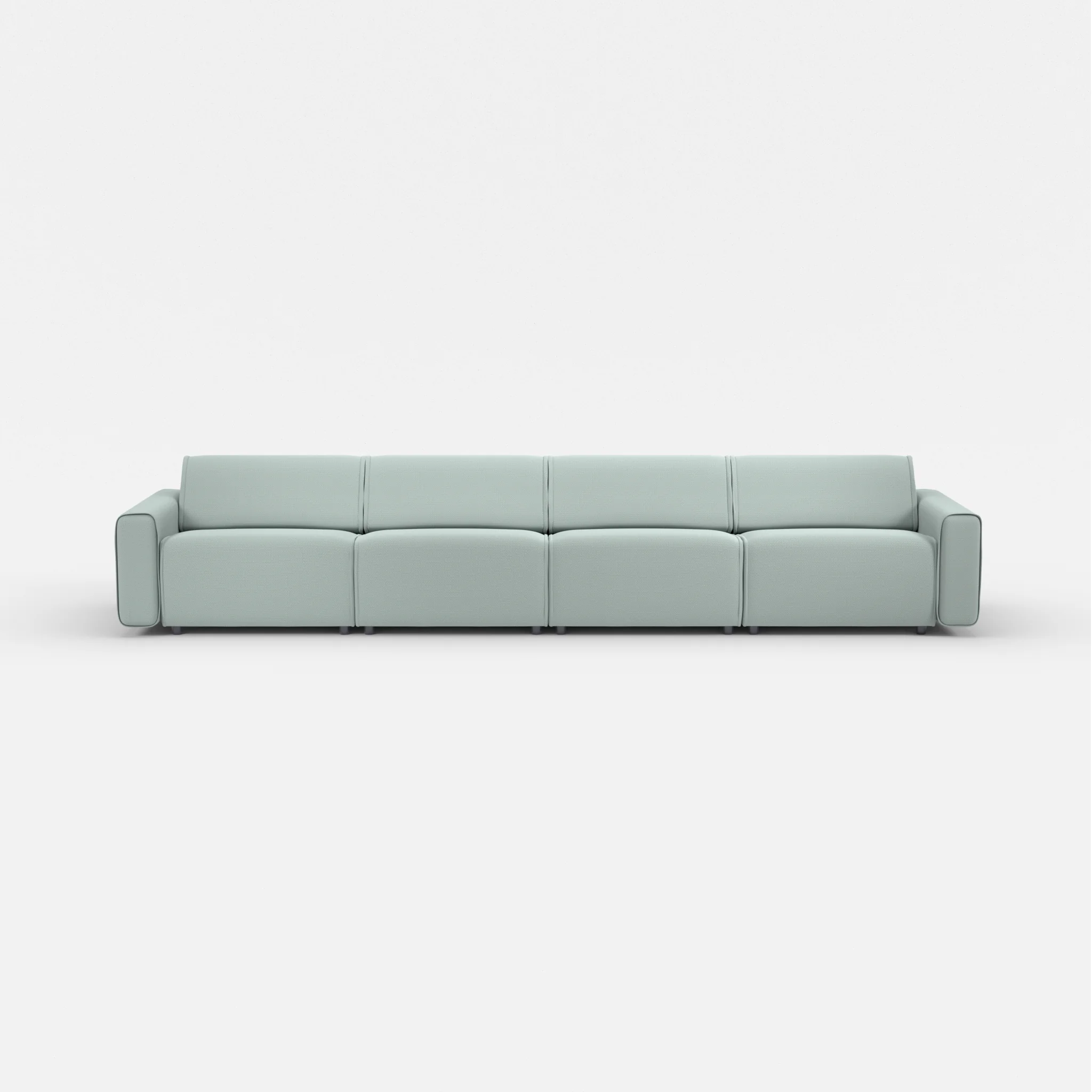 4 Sitzer Sofa Belleform mit breiter Armlehne 3 credolake in Graublau von vorne