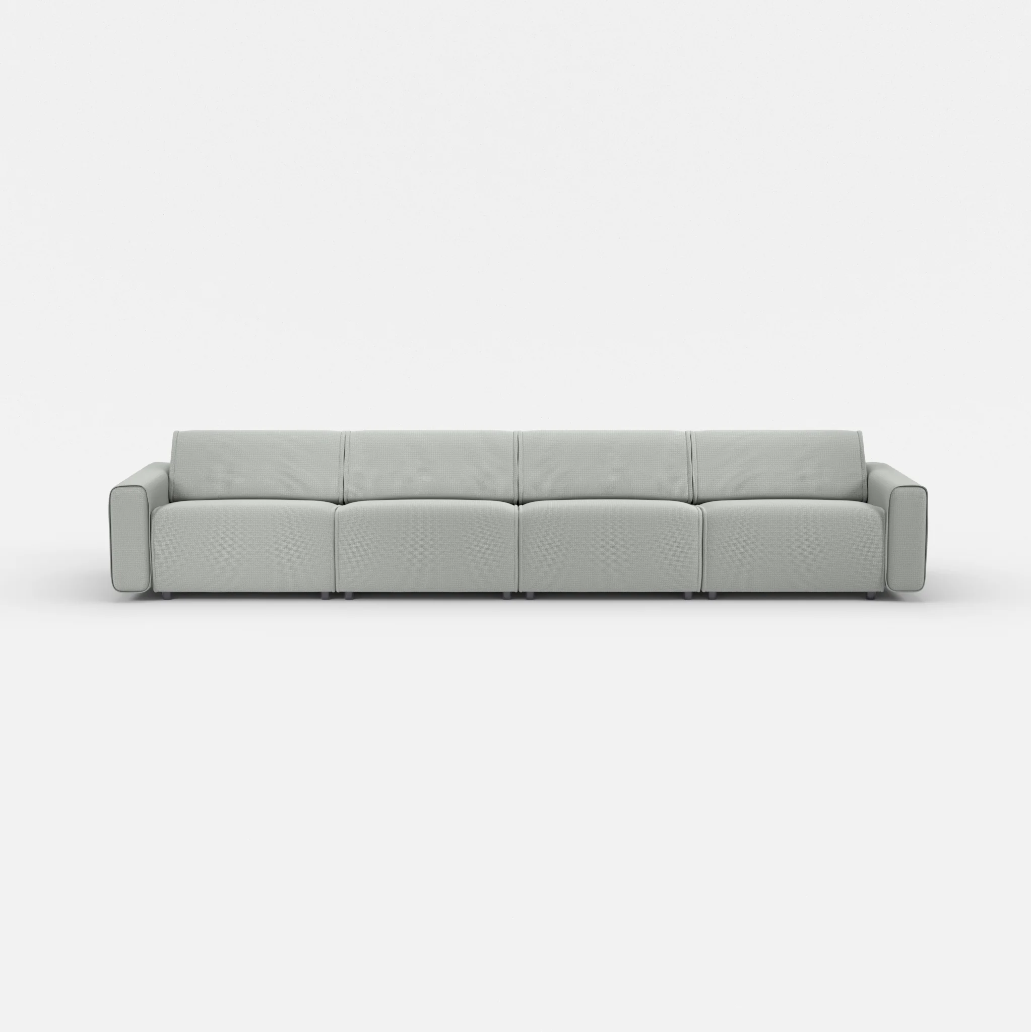 4 Sitzer Sofa Belleform mit breiter Armlehne 3 credopepper in Dunkelgrau von vorne