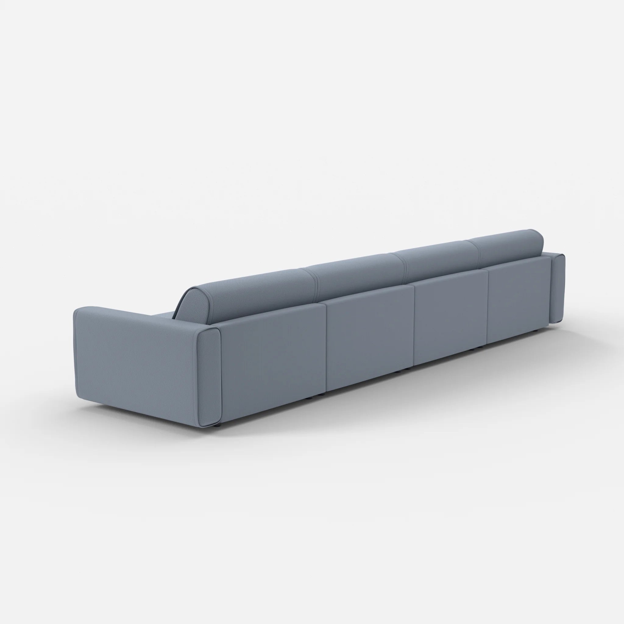 4 Sitzer Sofa Belleform mit breiter Armlehne 3 credosea in Blau von hinten