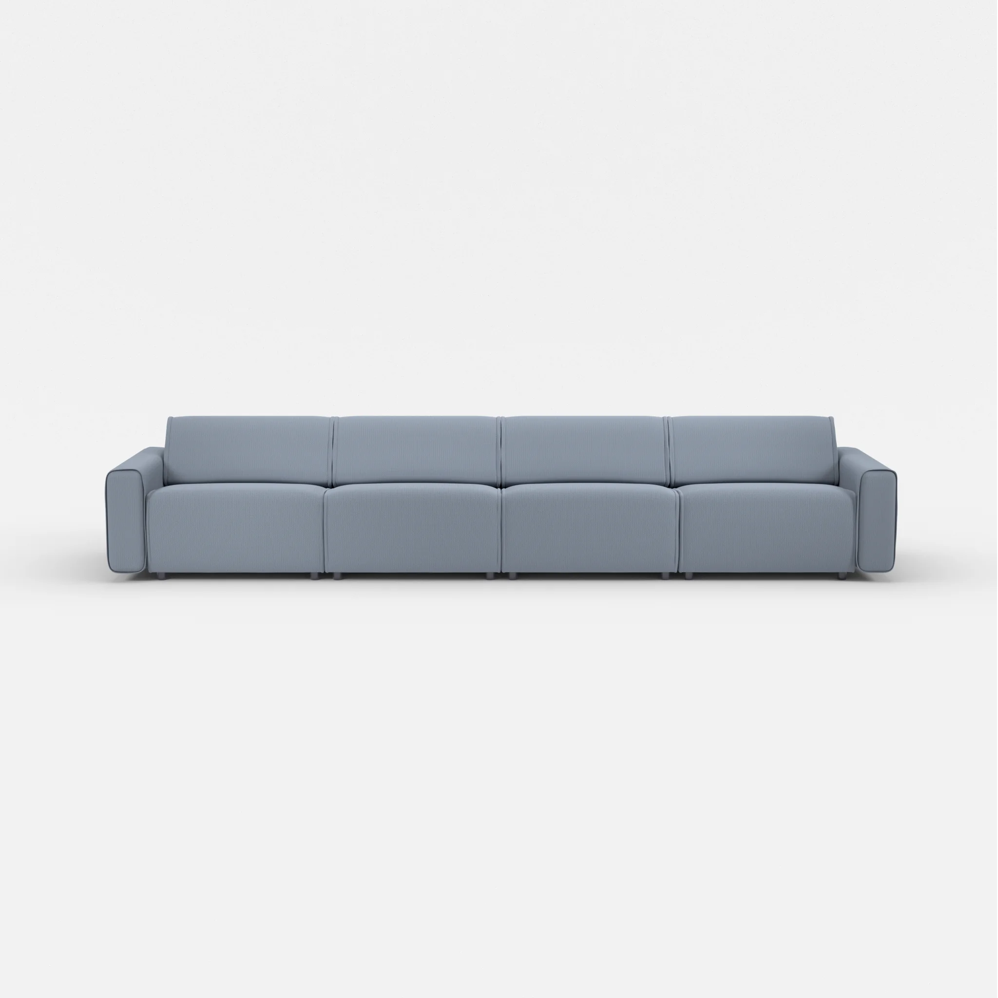 4 Sitzer Sofa Belleform mit breiter Armlehne 3 credosea in Blau von vorne