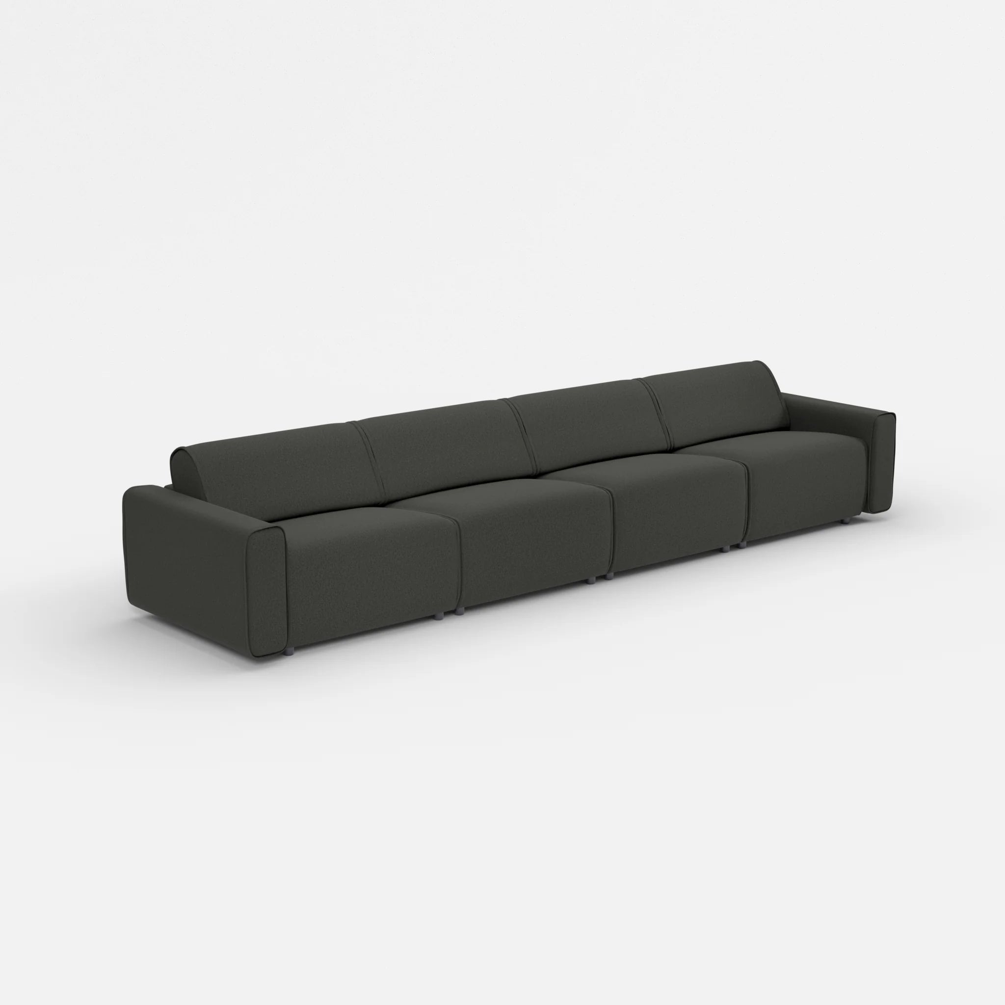 4 Sitzer Sofa Belleform mit breiter Armlehne 3 dama0002 in Anthrazit von der Seite
