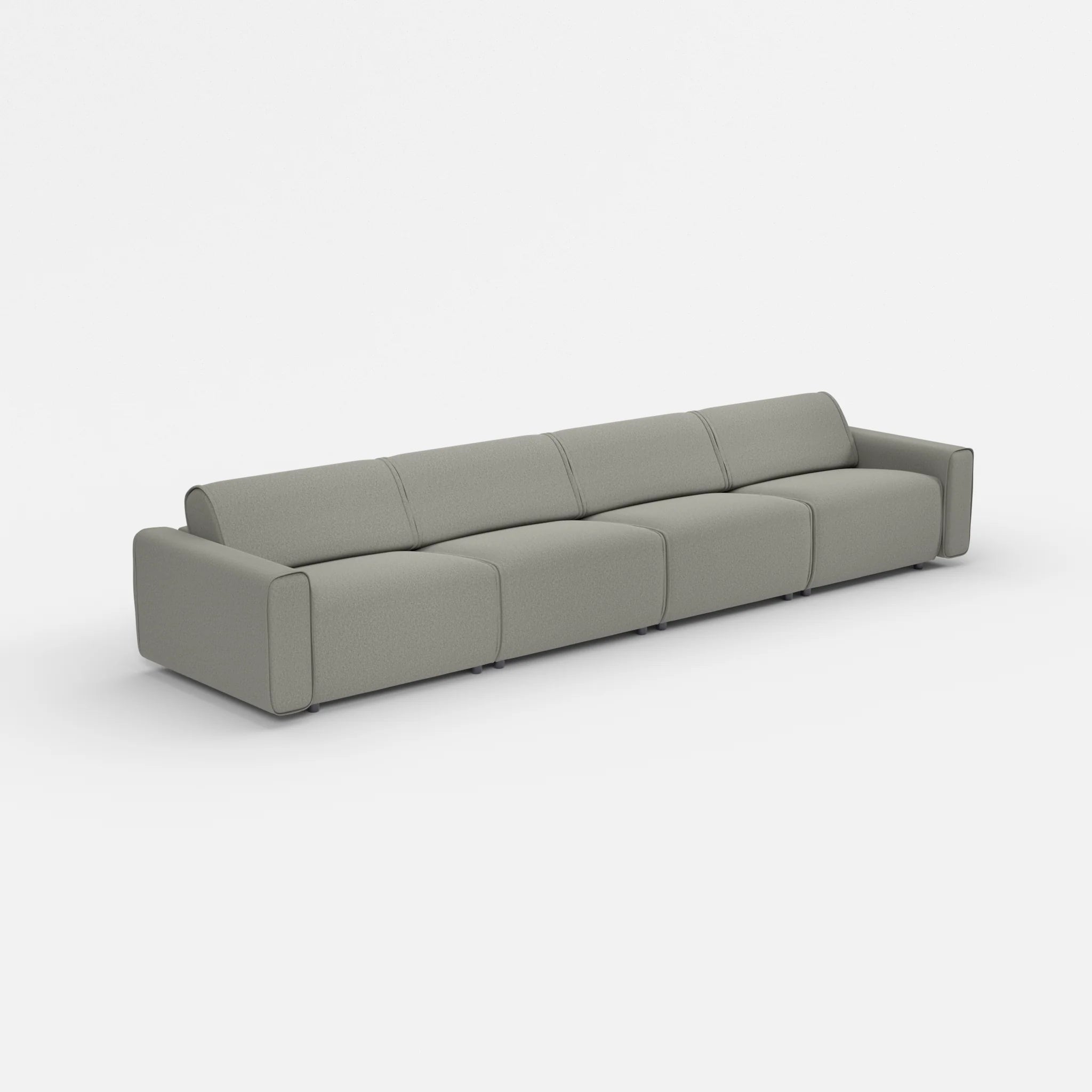 4 Sitzer Sofa Belleform mit breiter Armlehne 3 dama0003 in Mittelgrau von der Seite