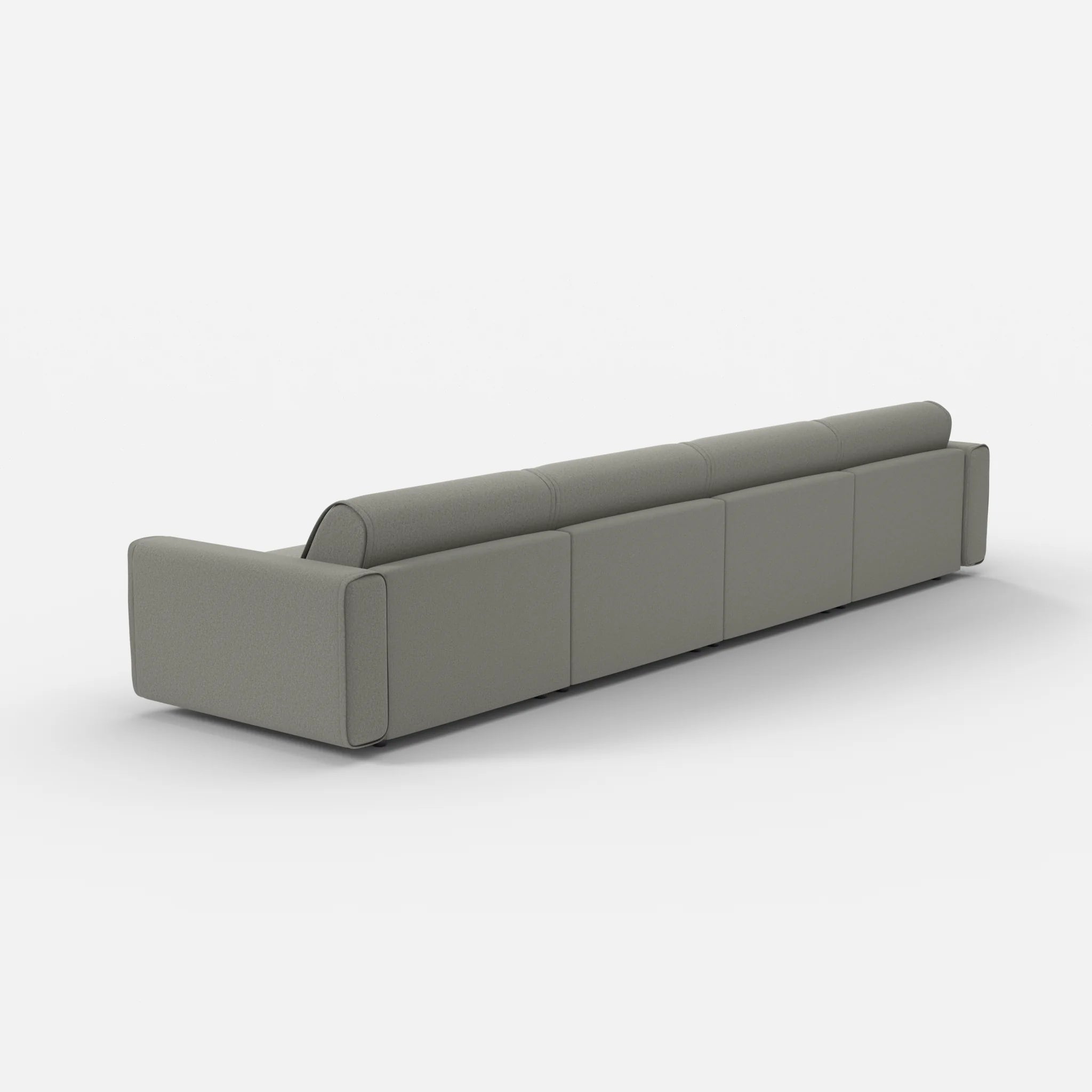 4 Sitzer Sofa Belleform mit breiter Armlehne 3 dama0003 in Mittelgrau von hinten
