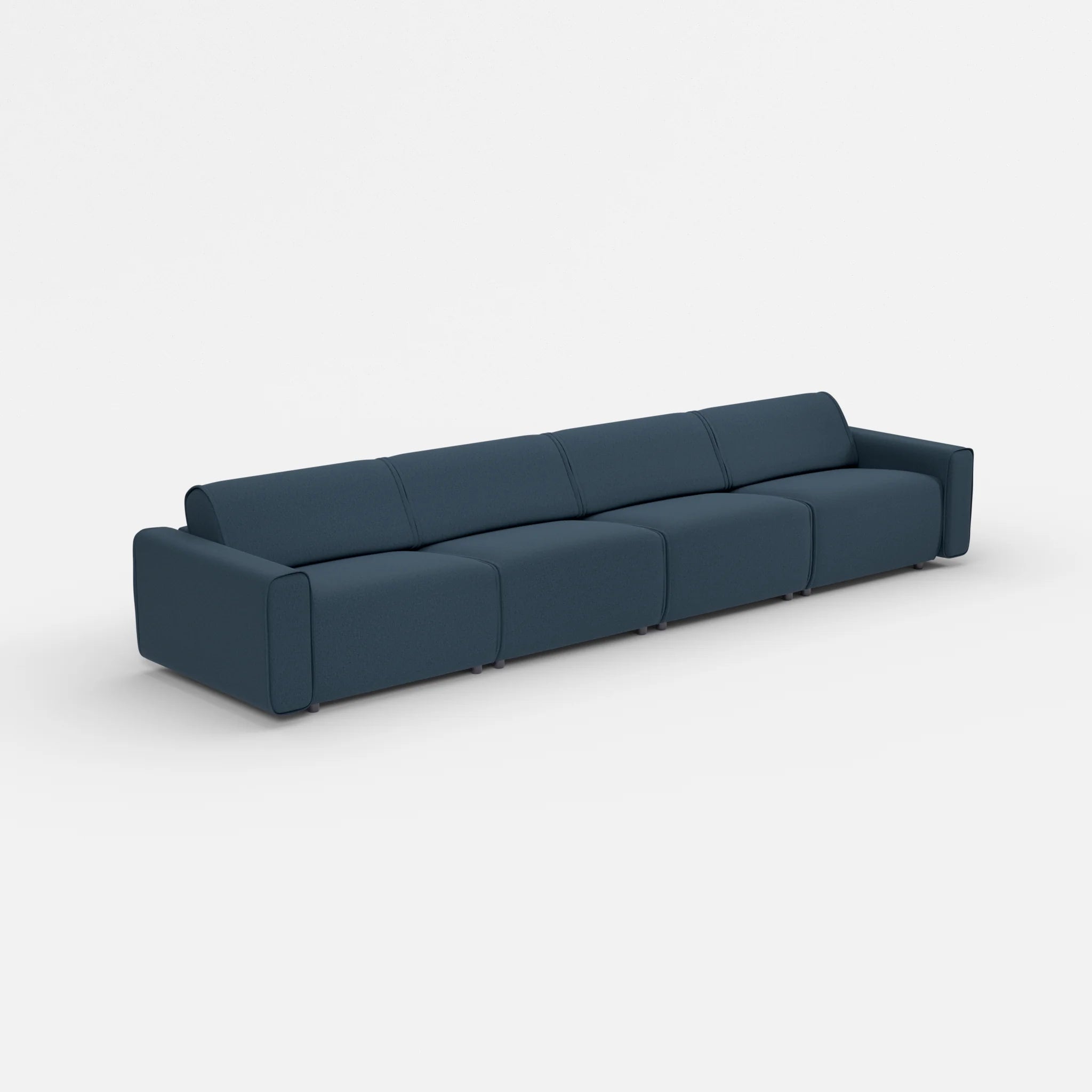 4 Sitzer Sofa Belleform mit breiter Armlehne 3 dama0014 in Dunkelblau von der Seite