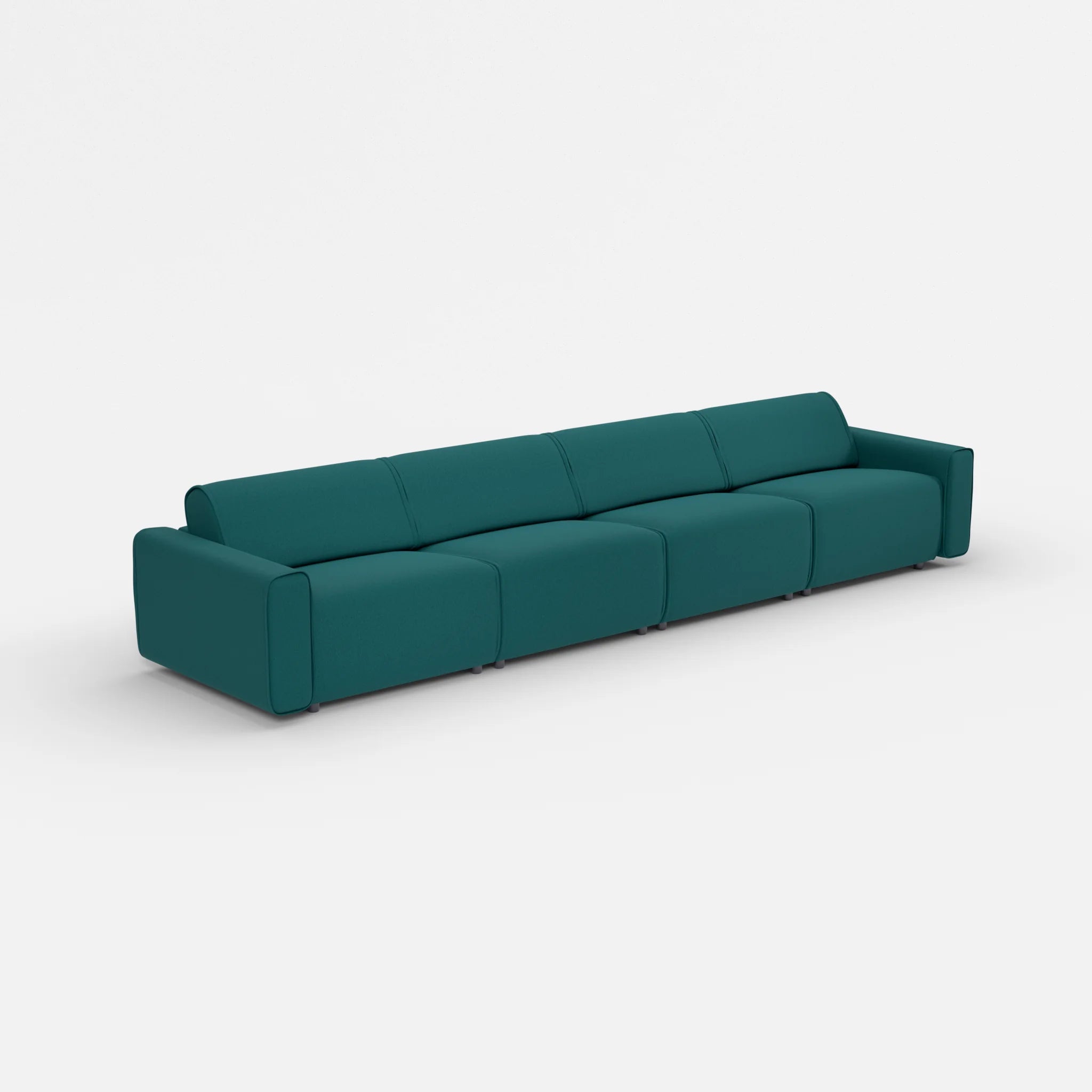 4 Sitzer Sofa Belleform mit breiter Armlehne 3 dama0018 in Türkis von der Seite