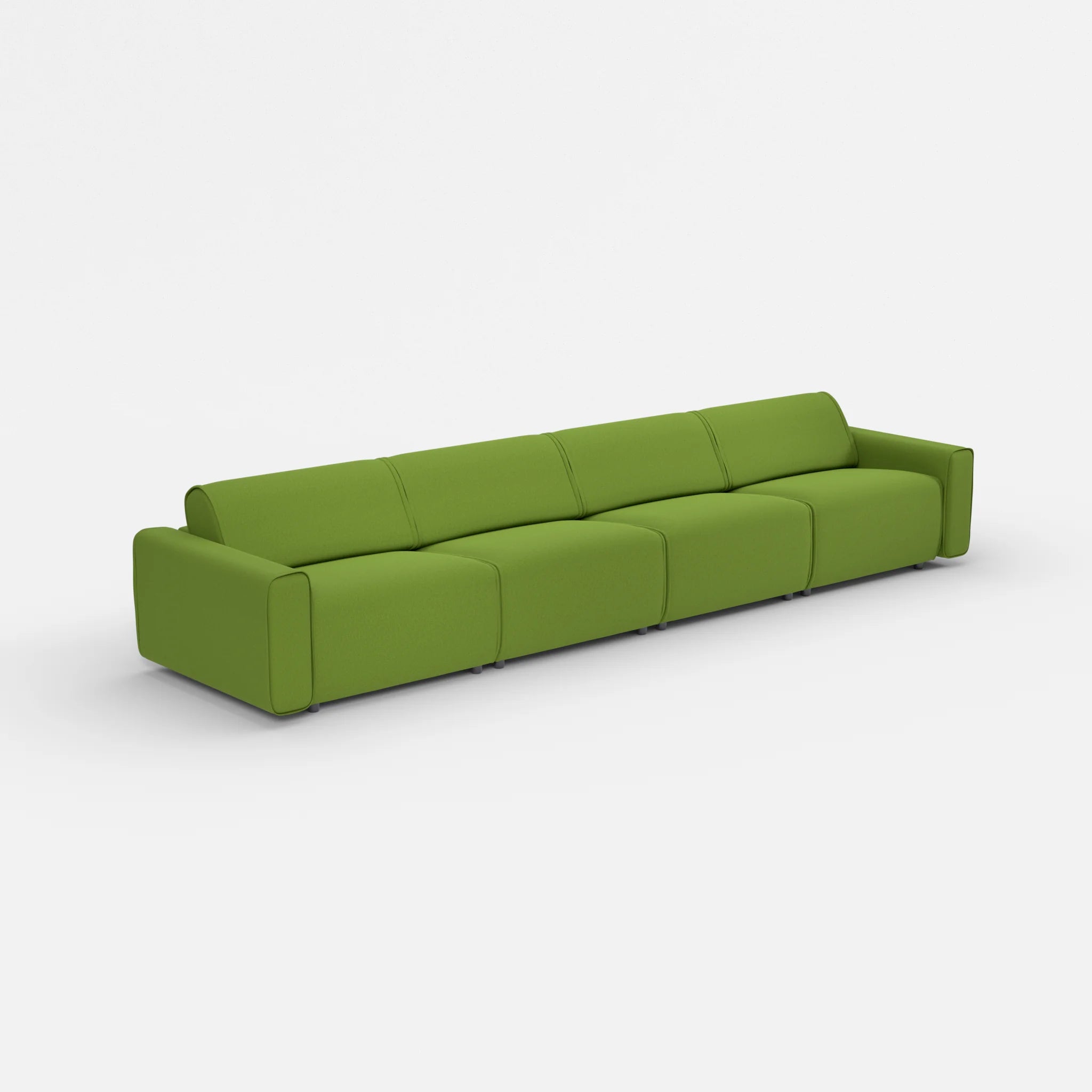 4 Sitzer Sofa Belleform mit breiter Armlehne 3 dama0027 in Grün von der Seite